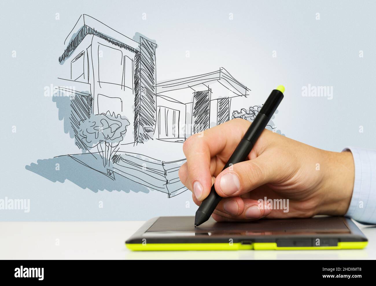 disegno, architetto, tavoletta grafica, disegni, architetti, tablet con  grafica Foto stock - Alamy
