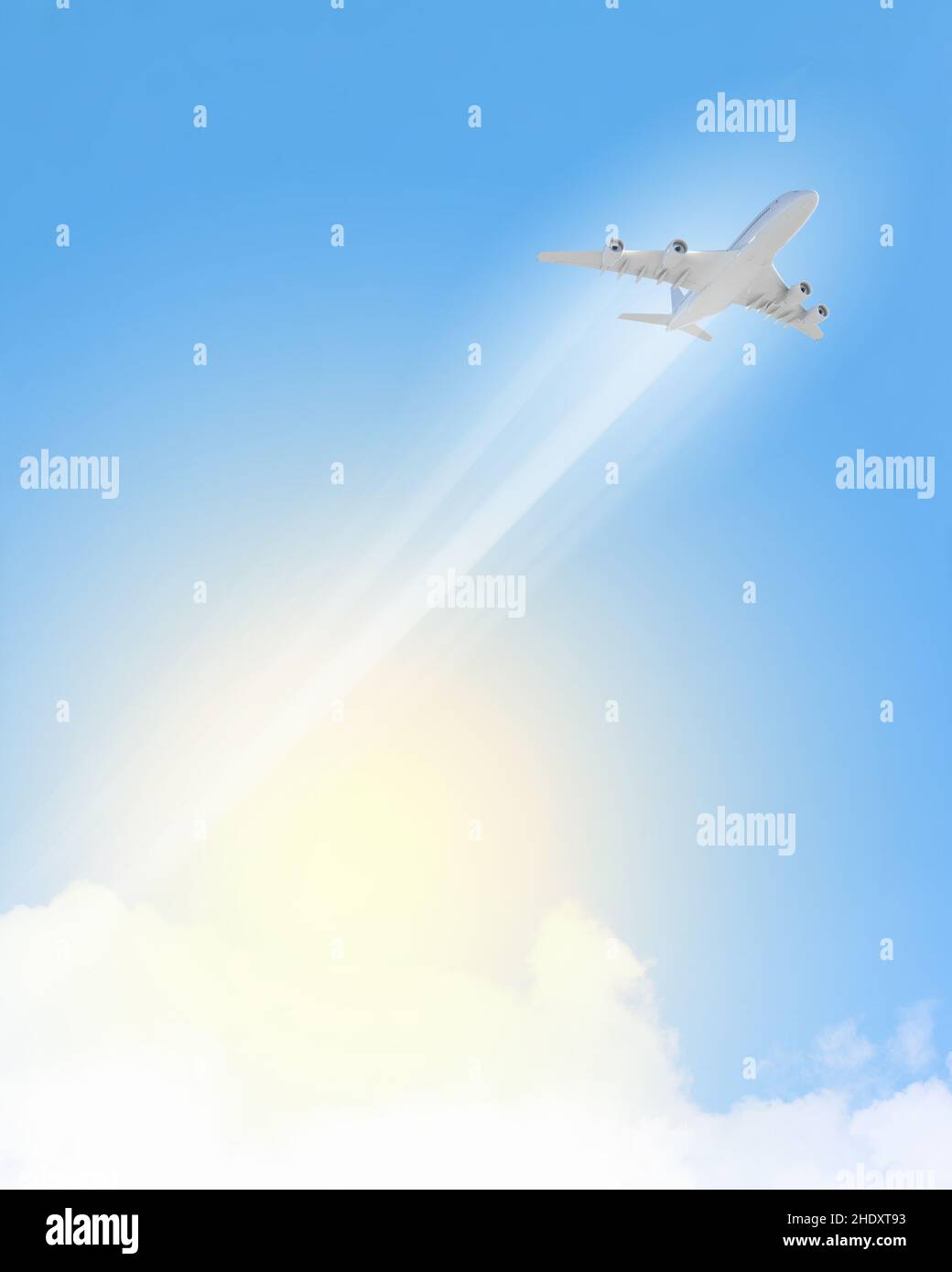 atmosfera, percorso del vapore, airliner, atmosfere, chemtrail, chemtrails, percorsi del vapore, airliner Foto Stock