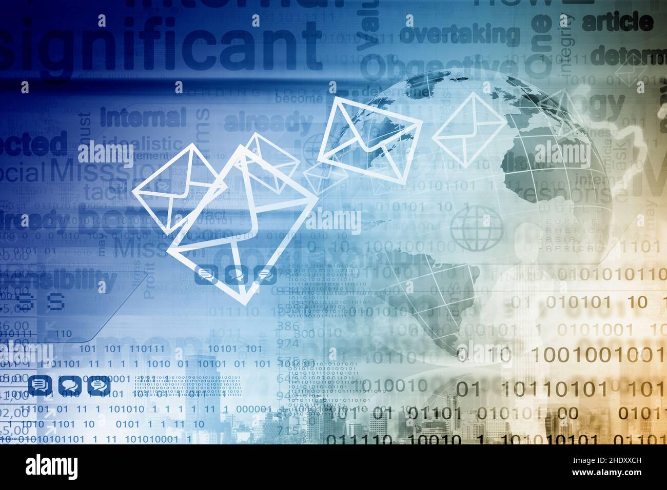 in tutto il mondo, e-mail, comunicazione dati, spam, worldwides, e-mail, comunicazioni dati Foto Stock