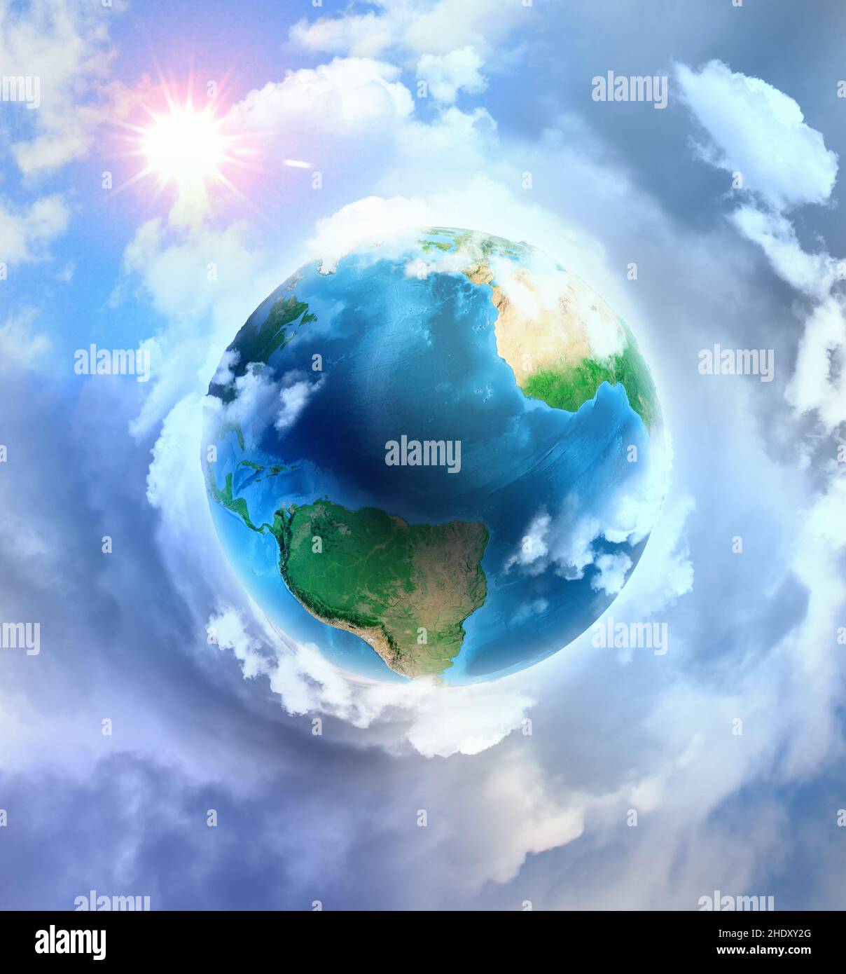 sole, terra, atmosfera, strato di ozono, sole, sunspot, terre, atmosfere, strati di ozono Foto Stock