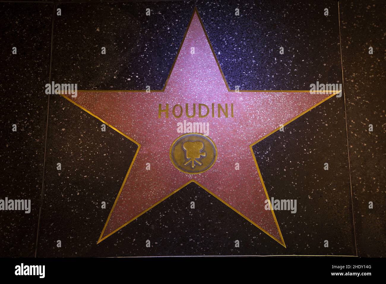 La stella di Houdini sulla Hollywood Walk of Fame Foto Stock