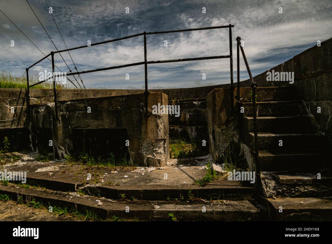 imposizioni di pistola a fuoco rapido sbriciolante a fort charlotte sull'isola georges Foto Stock