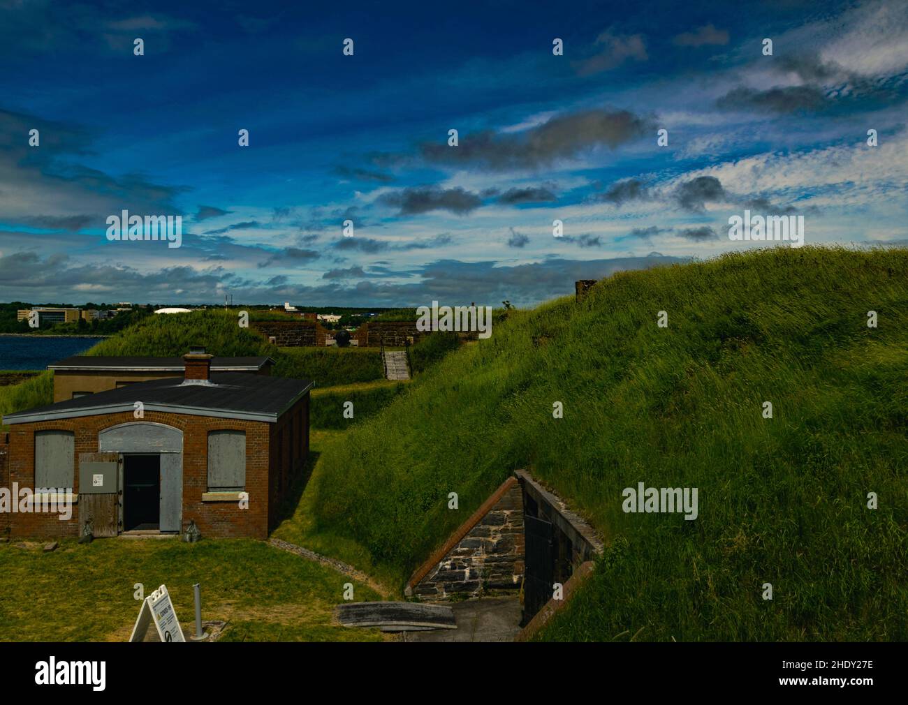 l'interno di fort charlotte sull'isola georges Foto Stock