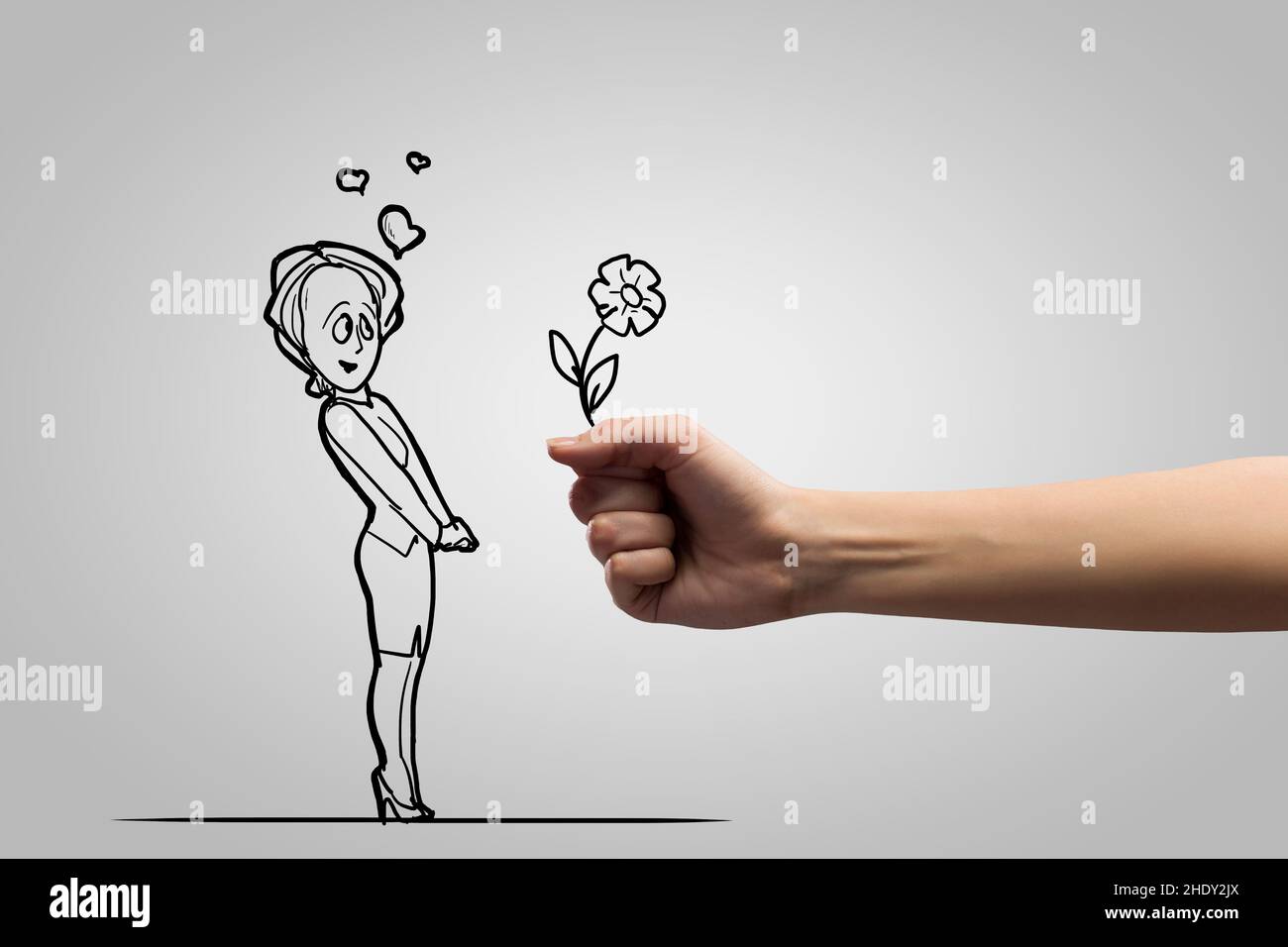 fiore, amorevole, romantico, flirting, fiori, romanticismo, romanticismo Foto Stock