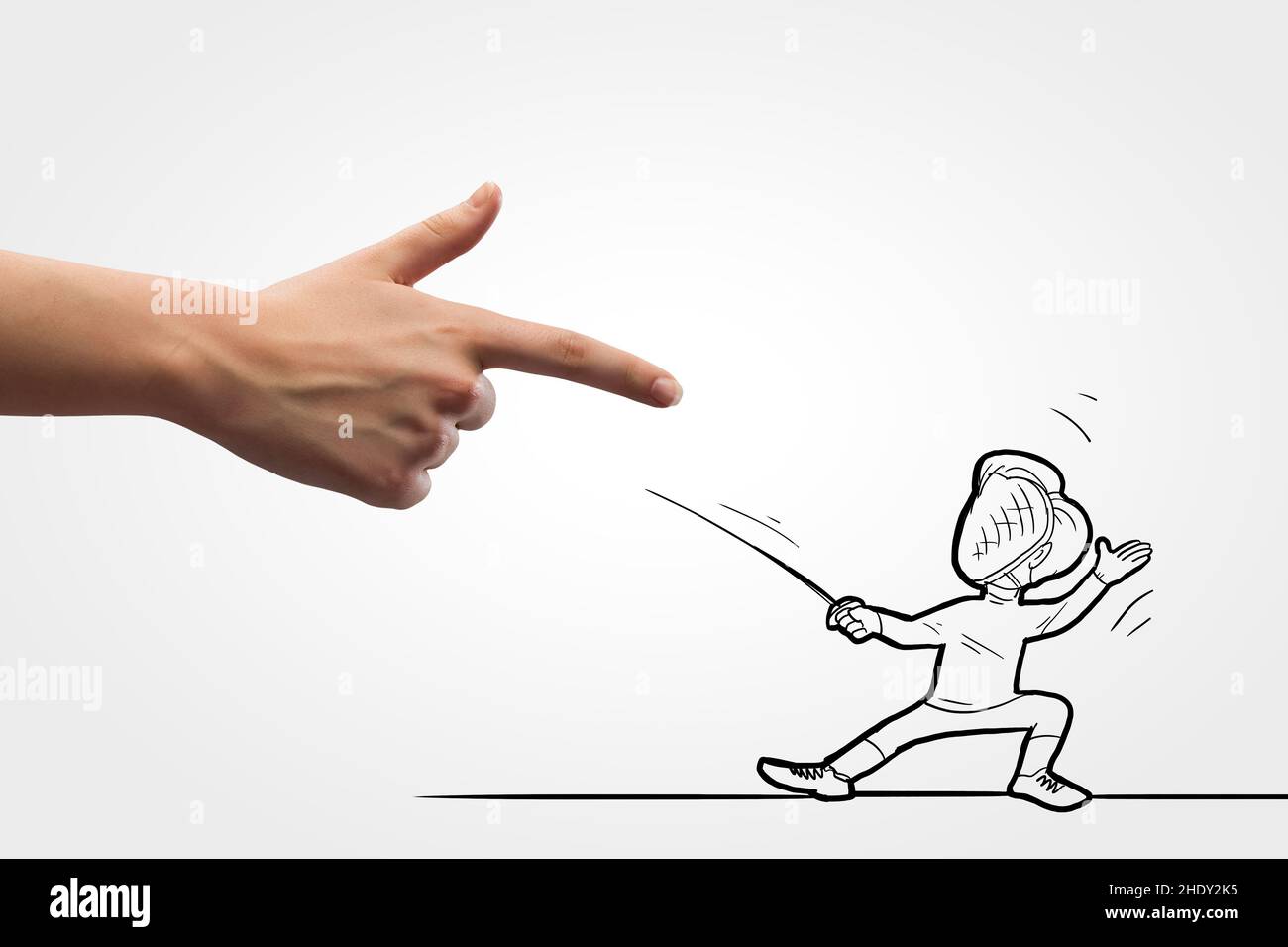 confronto, scherma, difesa, confronti, recinzione, difese Foto Stock