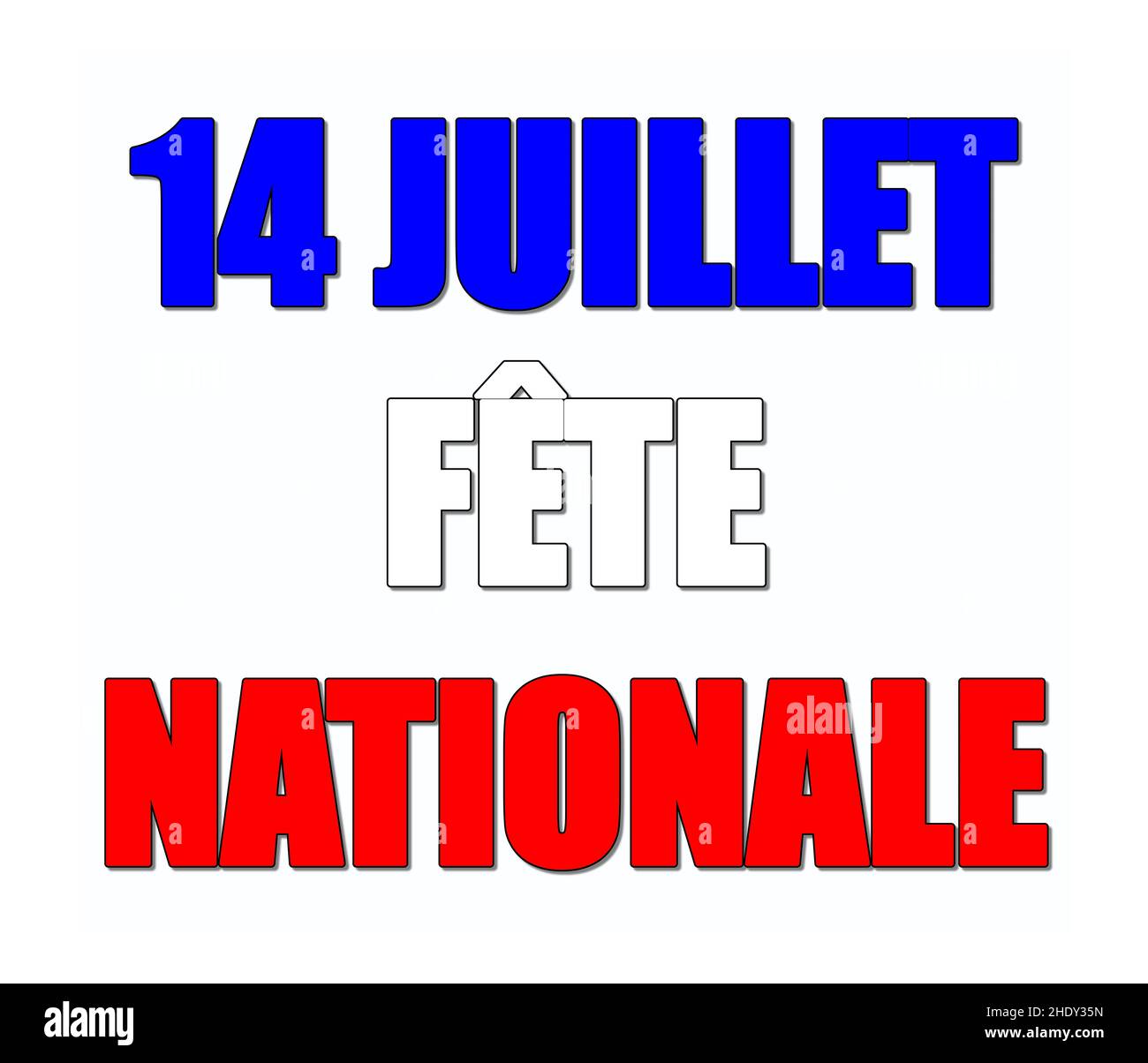 Luglio 14 nazionale e Bastiglia giorno in Francia Foto Stock