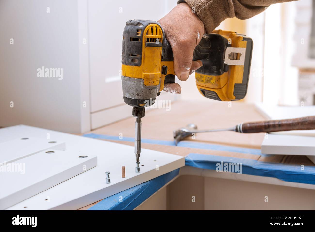 avvitatore a batteria, miglioramento della casa, avvitatori a batteria, miglioramenti della casa Foto Stock