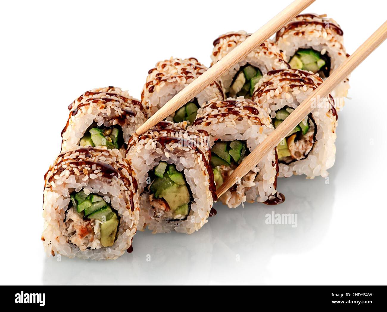 sushi, dentro fuori rotoli, uramaki, sushi, uramakis Foto Stock