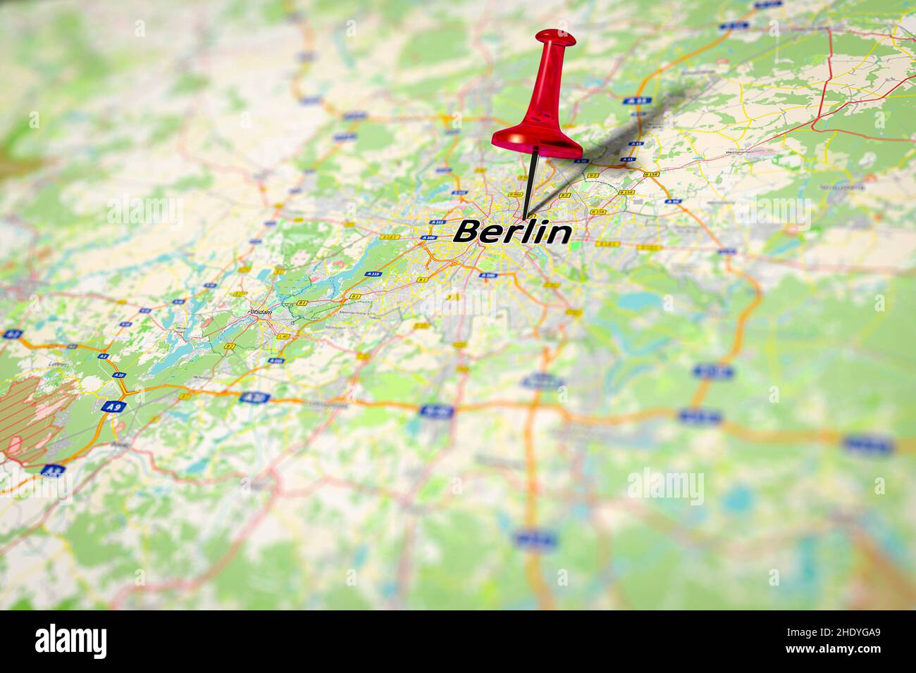 berlino, mappa, pin, mappe, pin Foto Stock