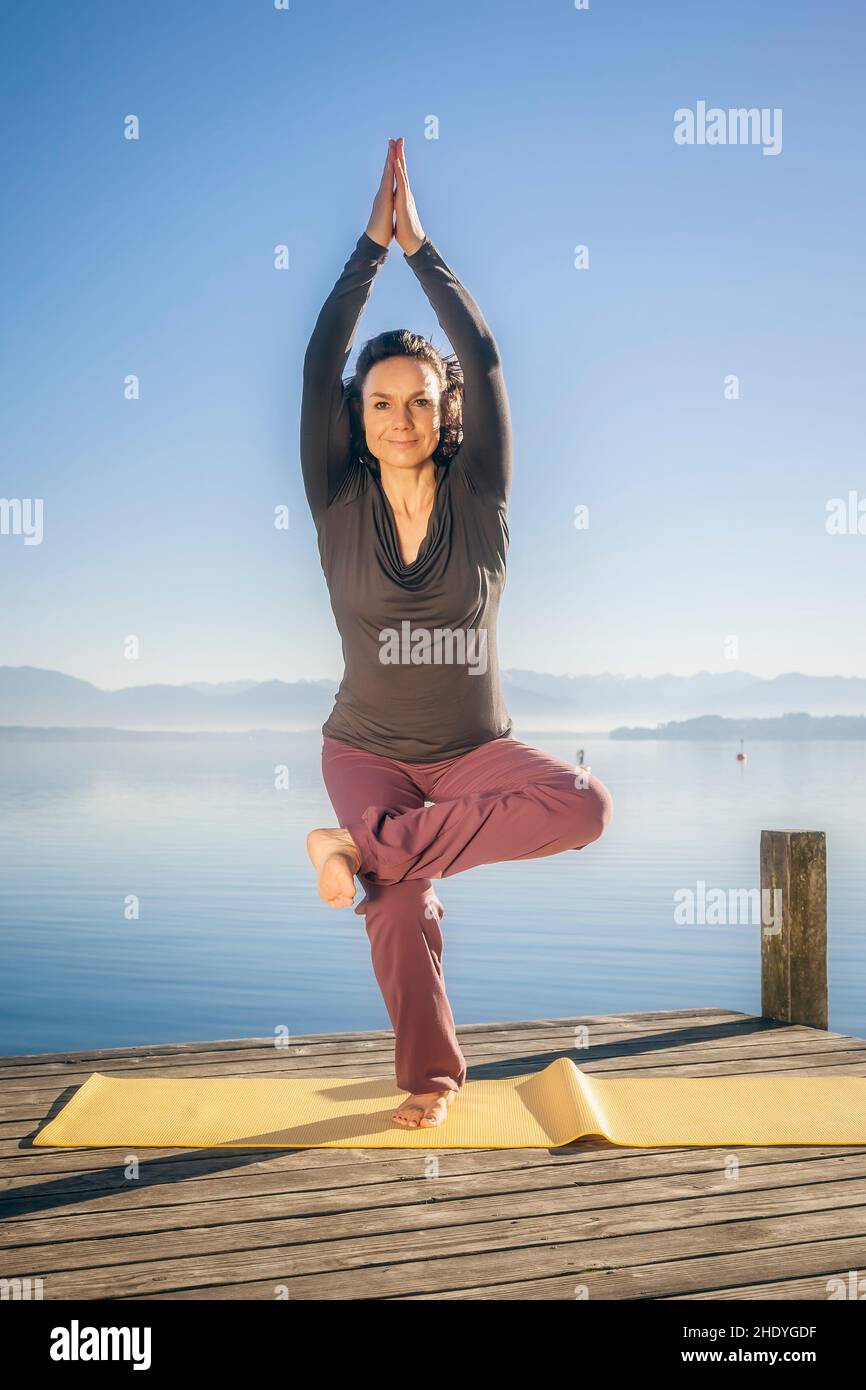 equilibrio, yoga, equilibri, yoga Foto Stock