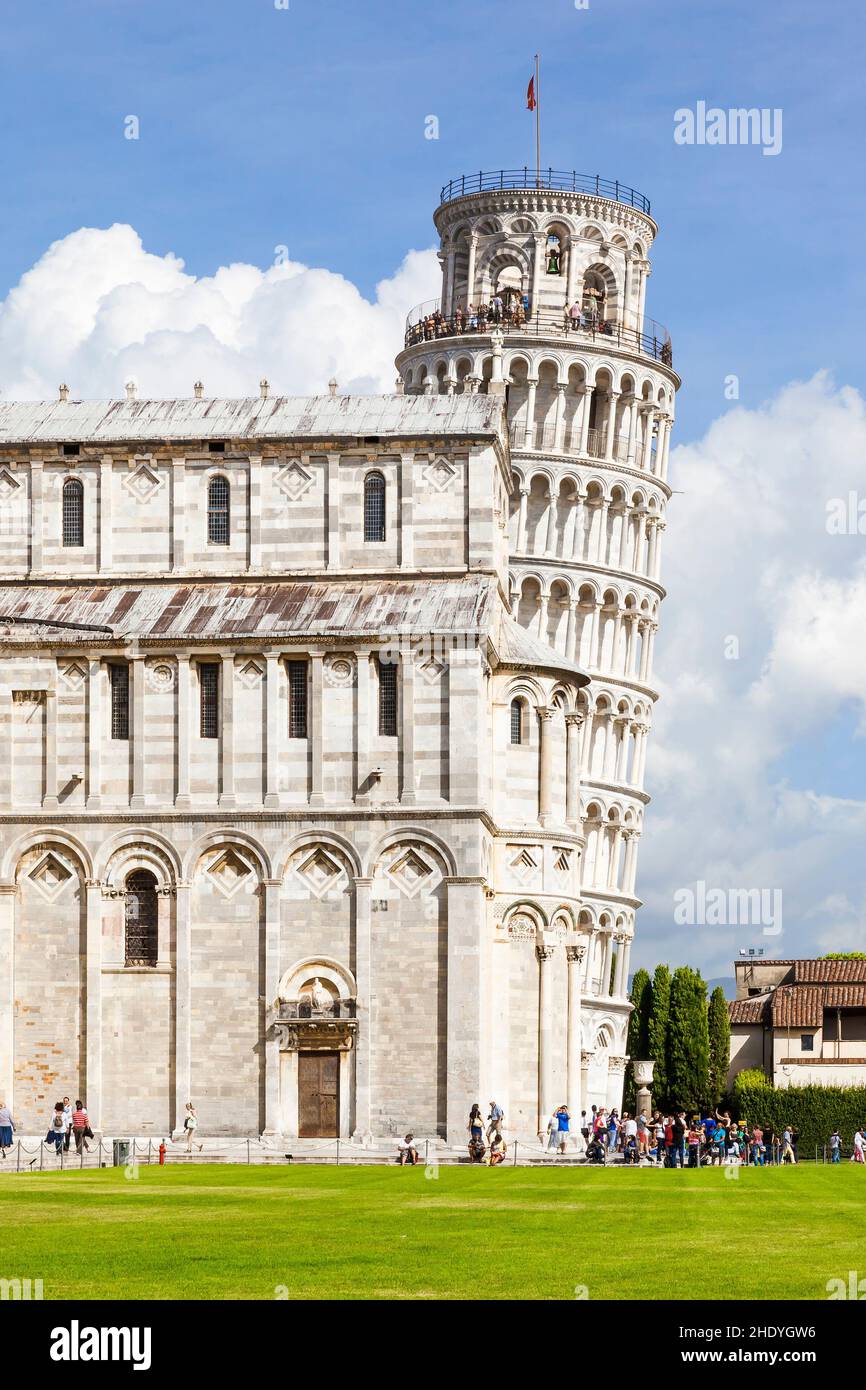 torre pendente di pisa, santa maria assunta, piazza del duomo, torre pendente di pisas Foto Stock