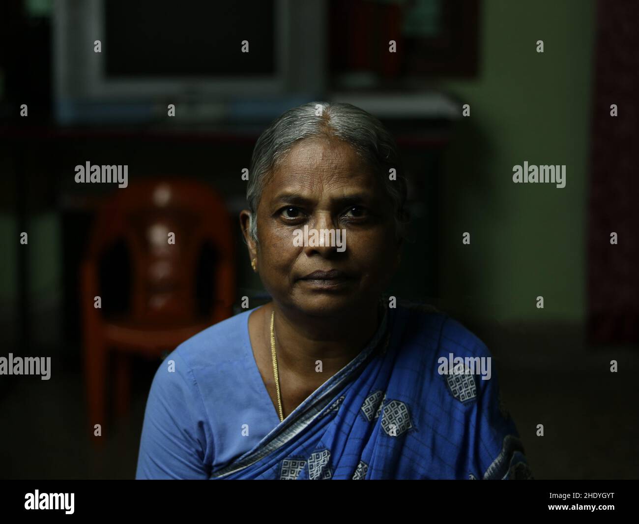 Madre indiana in pensione Foto Stock