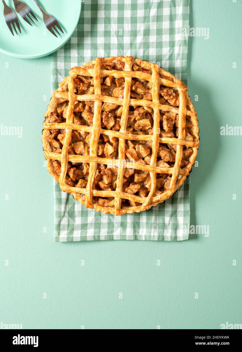 torta di mele, torta di mele coperta, torte di mele Foto Stock