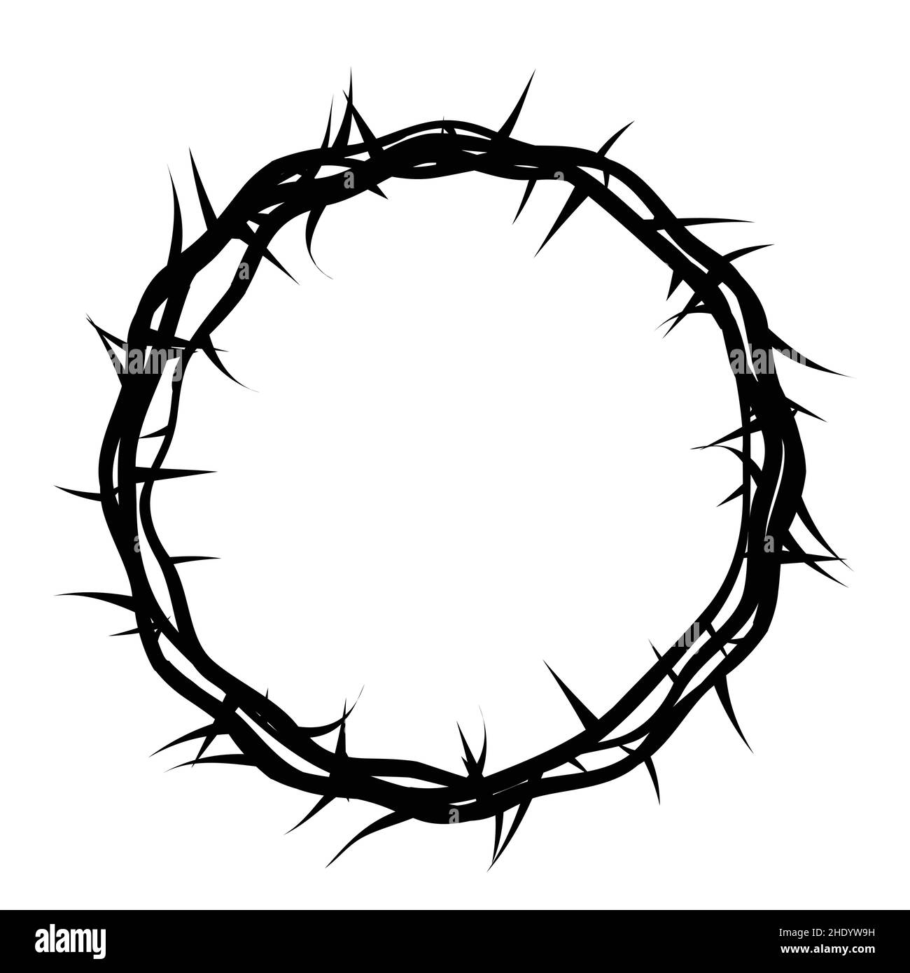 Silhouette di corona di spine, Gesù Cristo corona di spine, pasqua simbolo religioso del cristianesimo, vettore Illustrazione Vettoriale