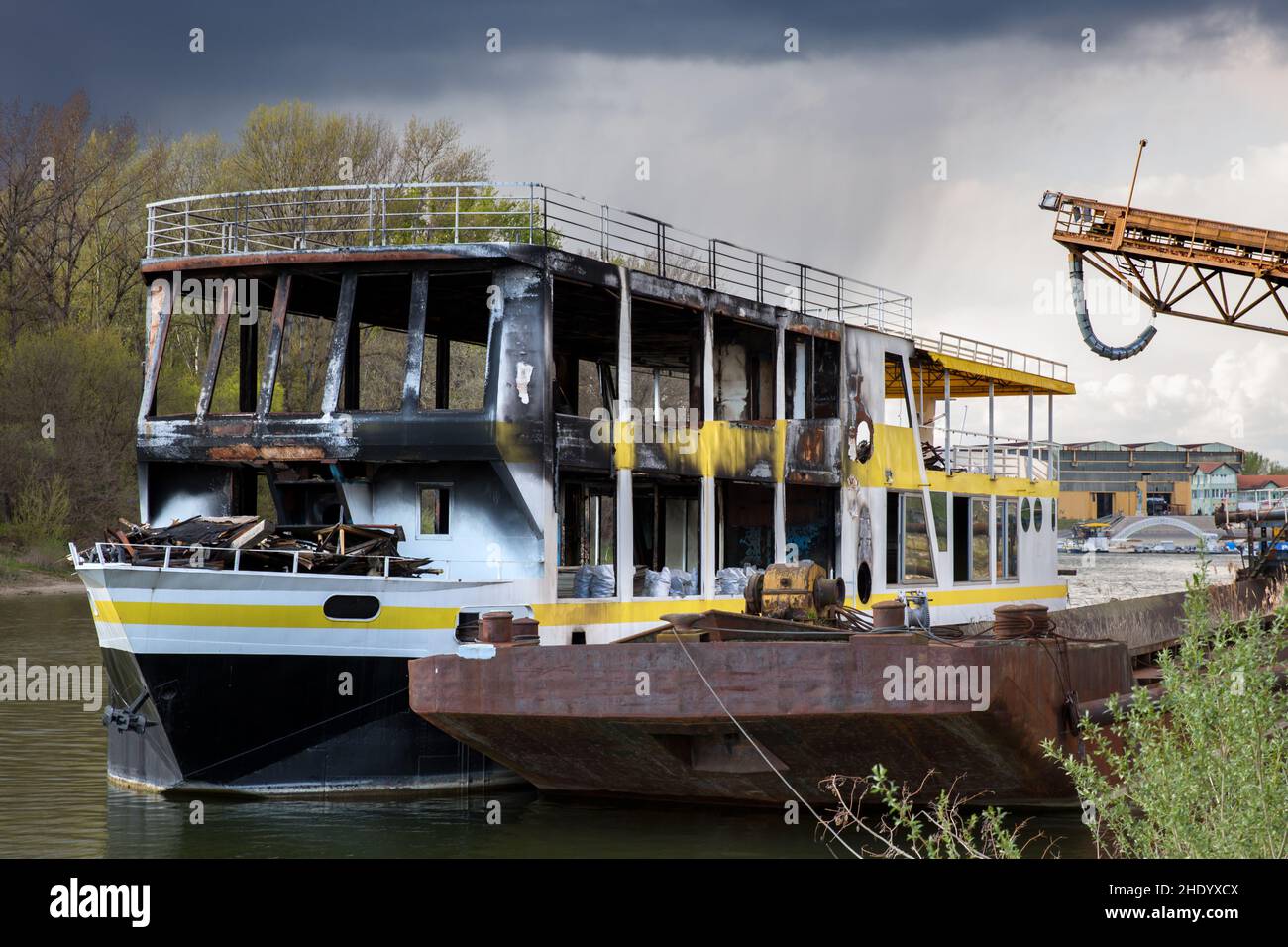 Liberland, ufficialmente la Repubblica libera di Liberland, è una micronazione che rivendica un pacco disabitato di terra contesa sulla riva occidentale del Danu Foto Stock