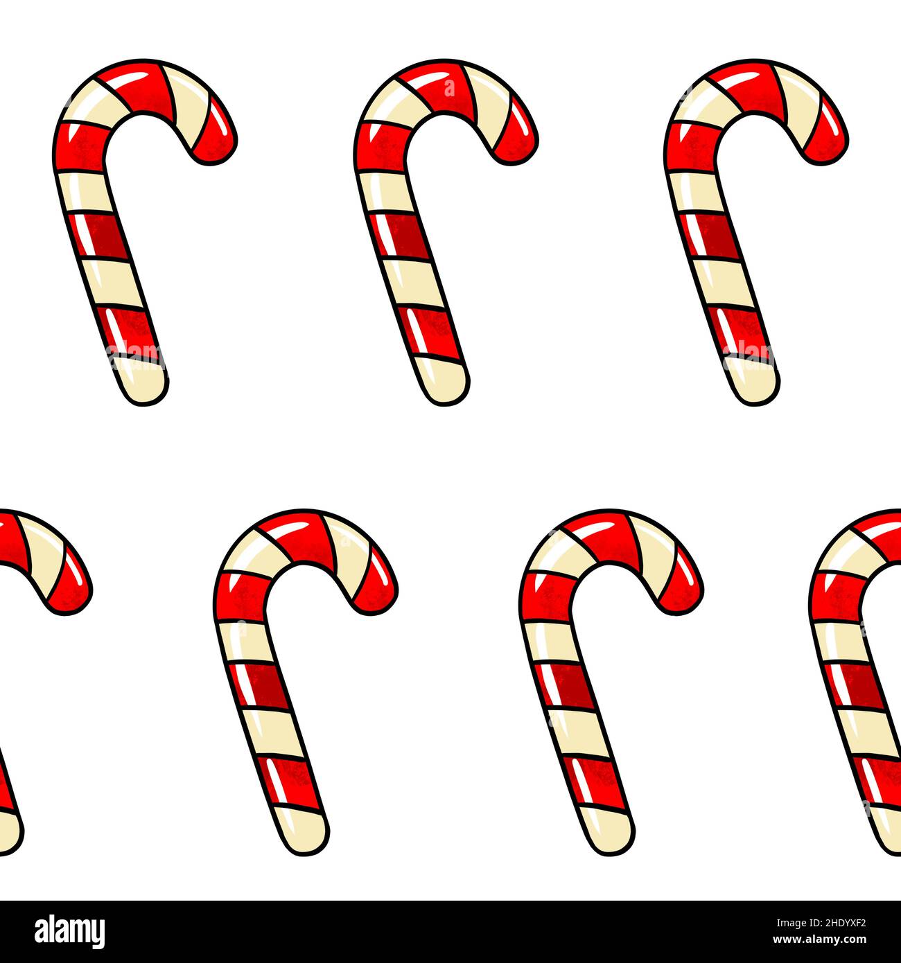 Senza cuciture motivo a trama caramella lecca rosso caramella con strisce bianche su sfondo bianco isolato. Illustrazione di alta qualità Foto Stock