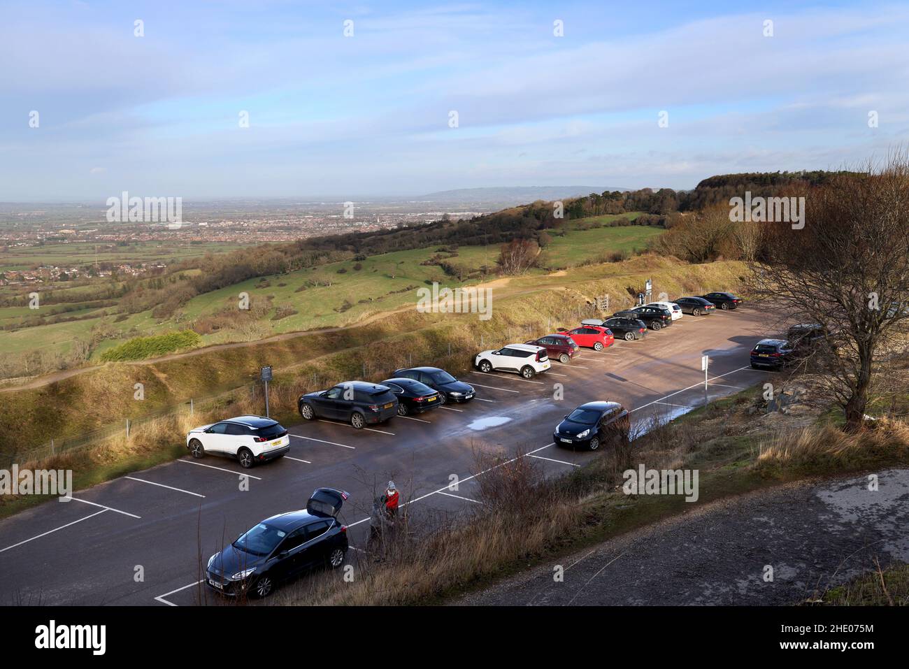 Parcheggio Crickley Hill Country Park, Gloucestershire, Regno Unito - 7 Gennaio 2022 Foto di Andrew Higgins/Thousand Word Media Foto Stock