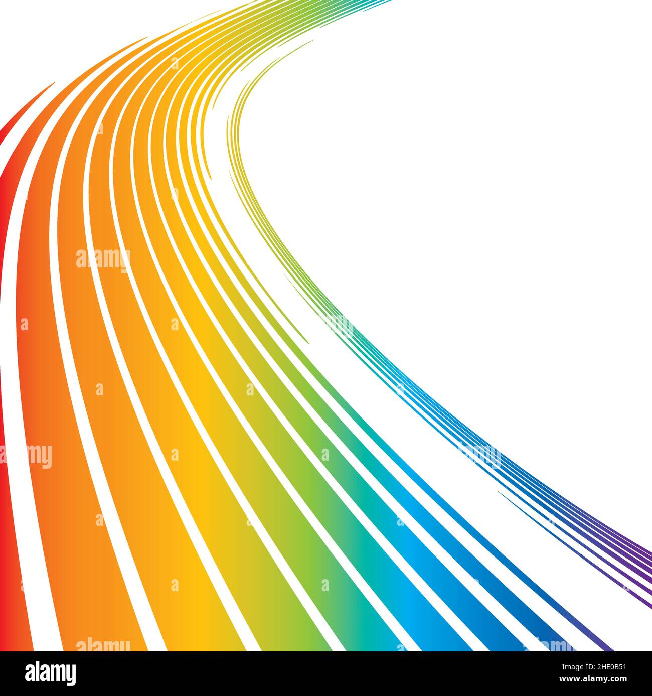 Astratto curvo tecnologia Rainbow linee striscia quadrato sfondo geometrico Illustrazione Vettoriale