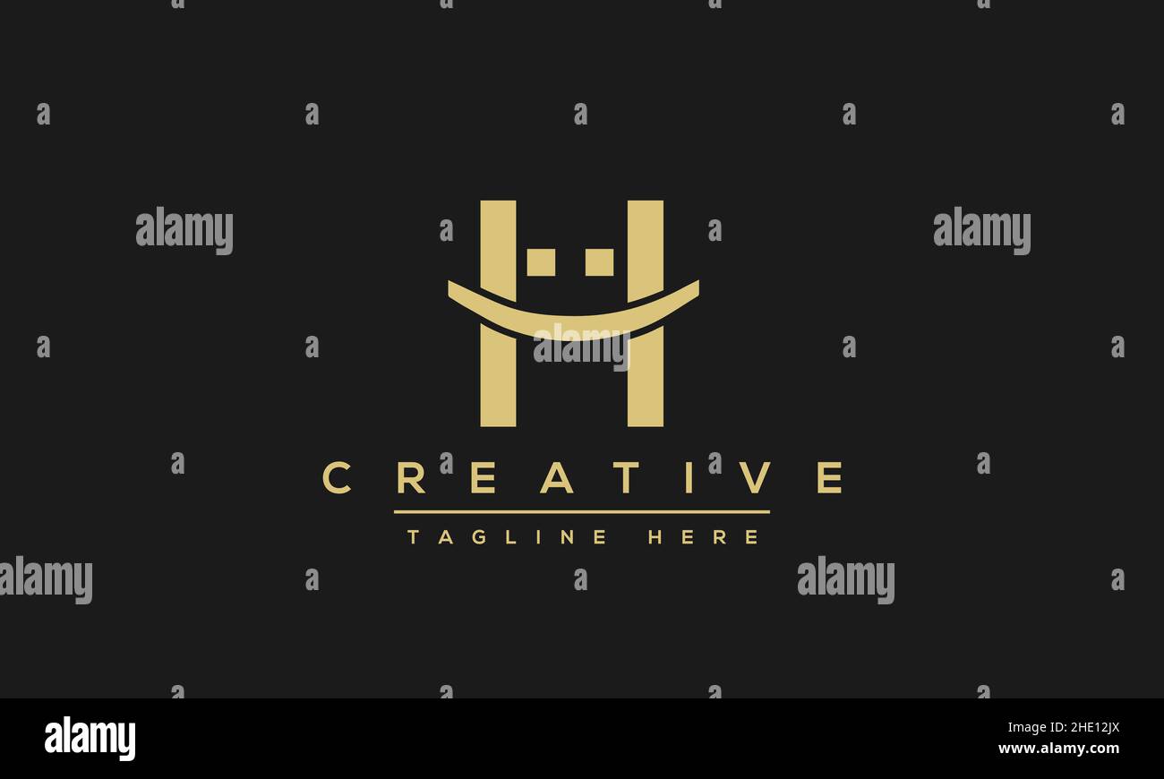Design moderno e creativo con logo vettoriale lettera H. Elegante icona HH con monogramma iniziale minimalista Illustrazione Vettoriale