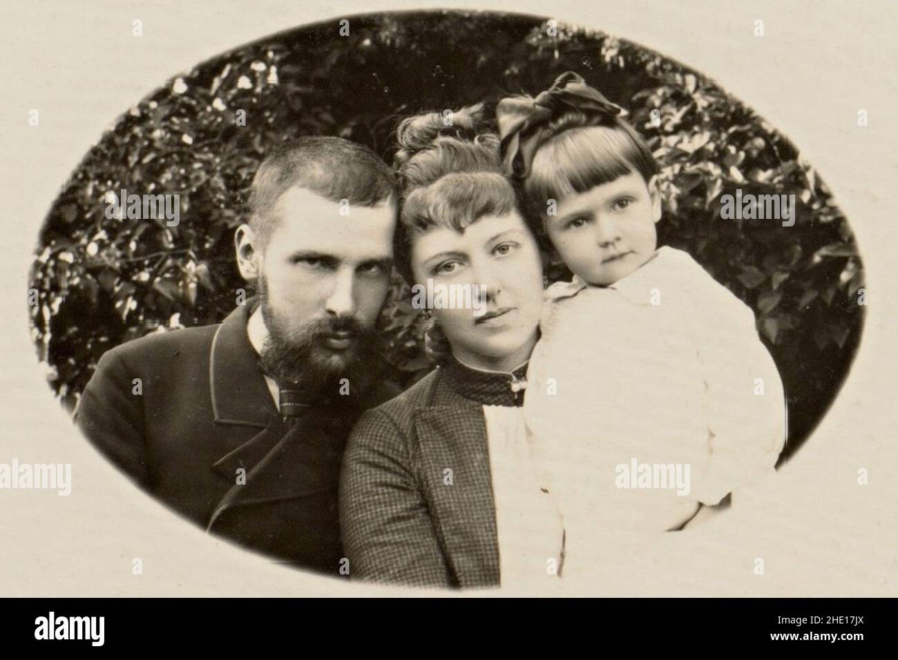 Il primo Ministro russo sotto Tsar Nicholas II Pyotr Stolypin con la moglie Olga Borisovna e la figlia Maria. Foto Stock
