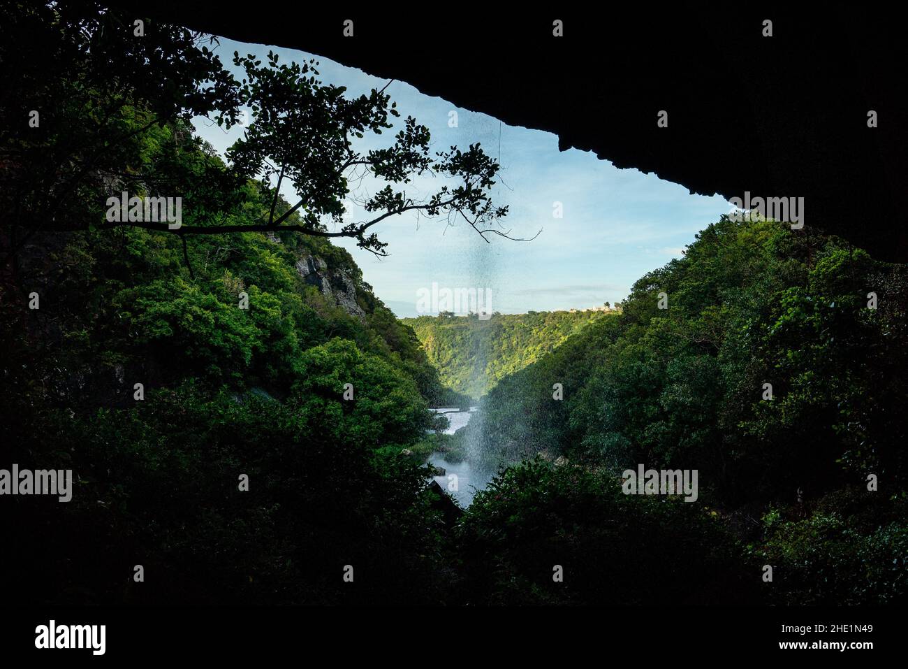 Sette Cascades o Tamarind Falls a Mauritius Foto Stock