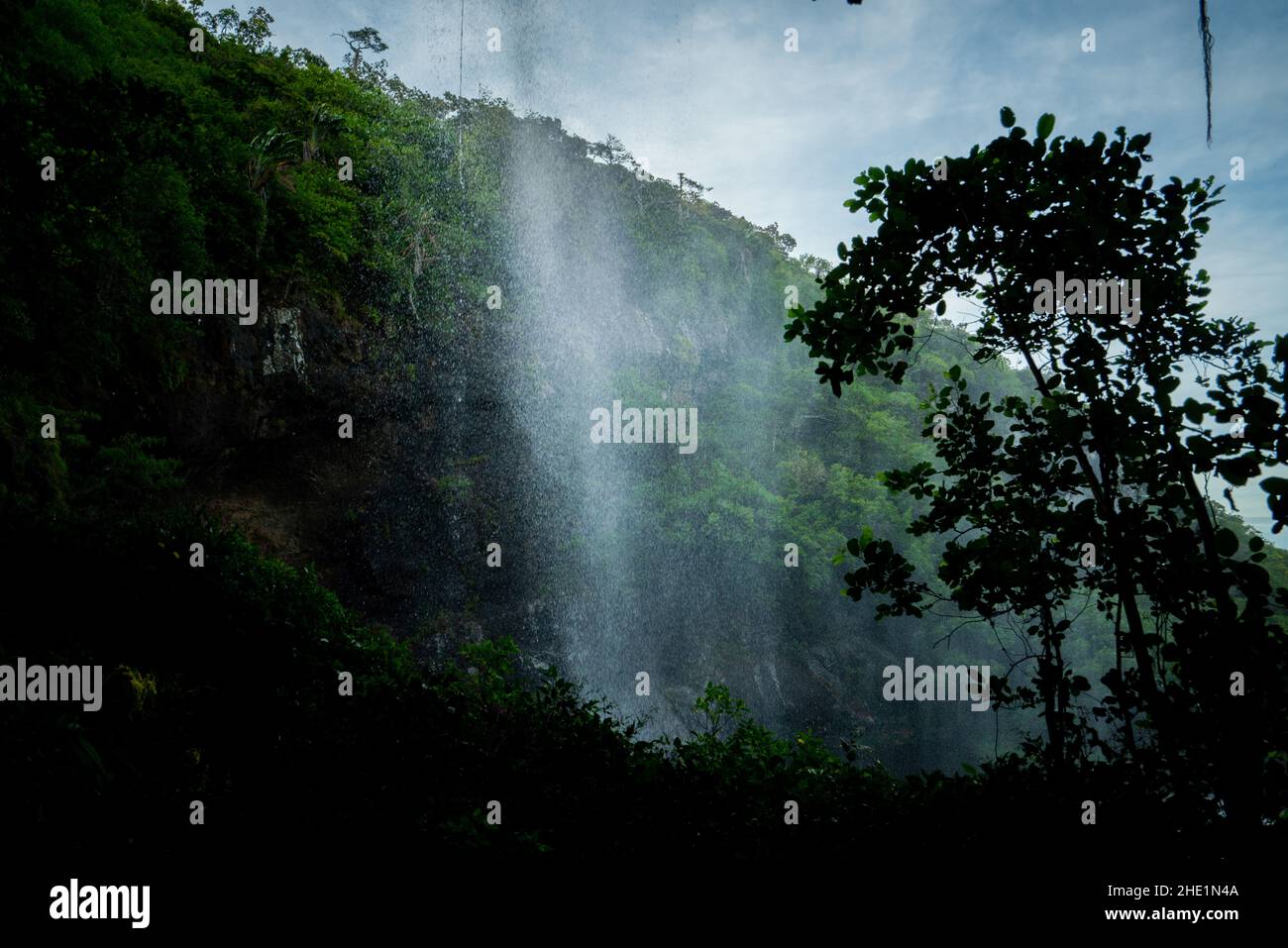 Sette Cascades o Tamarind Falls a Mauritius Foto Stock