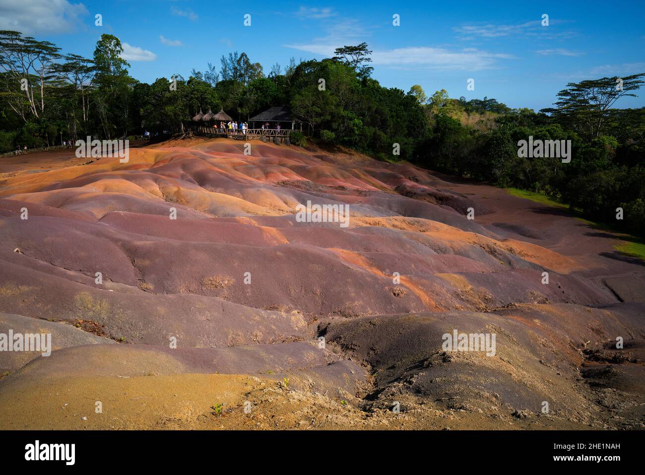 Terres Des Sept Couleurs, l'attrazione turistica della terra colorata a Chamarel a Mauritius Foto Stock