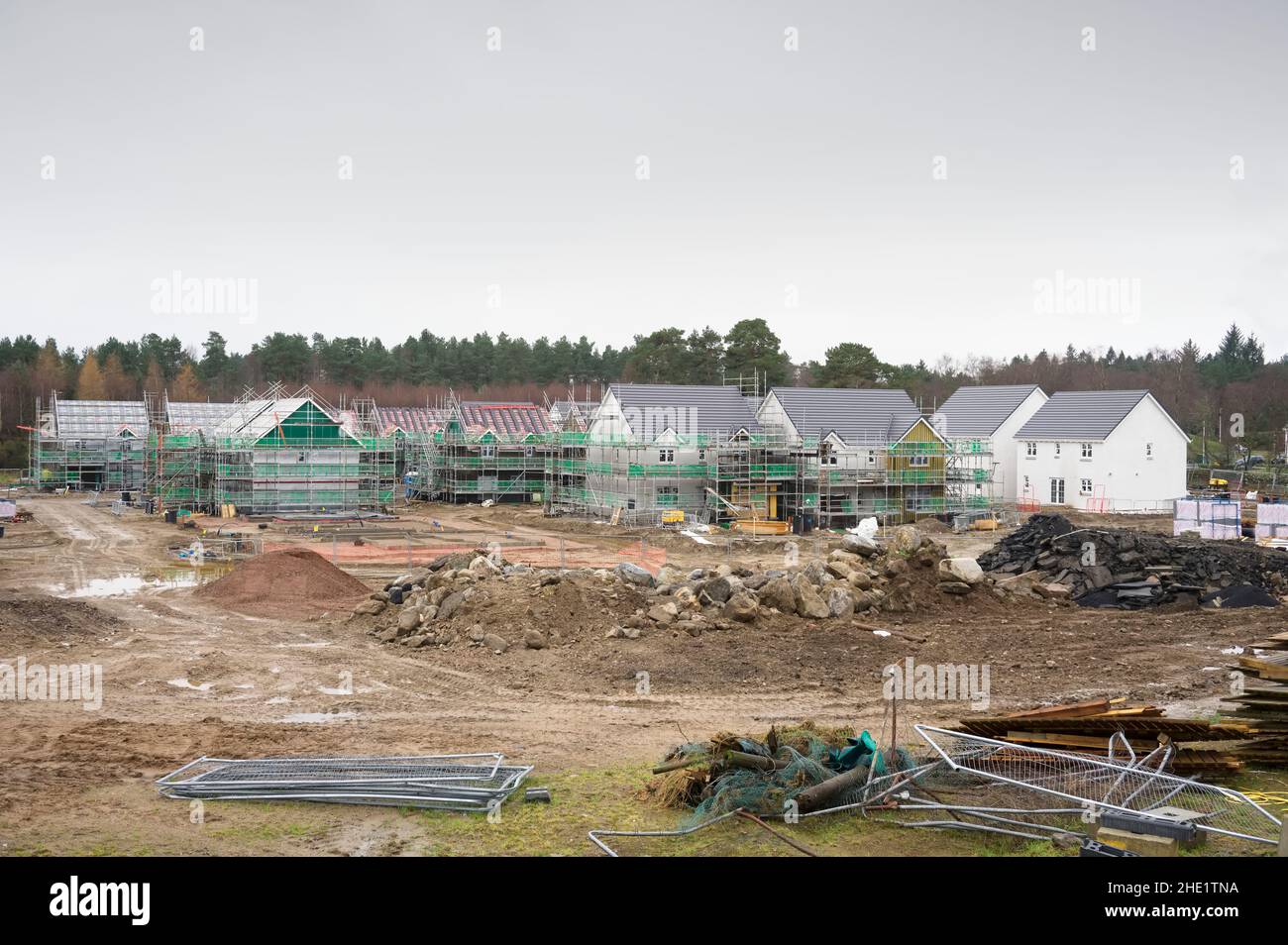 Nuove case di sviluppo edilizia abitativa per una maggiore domanda di acquirenti Foto Stock