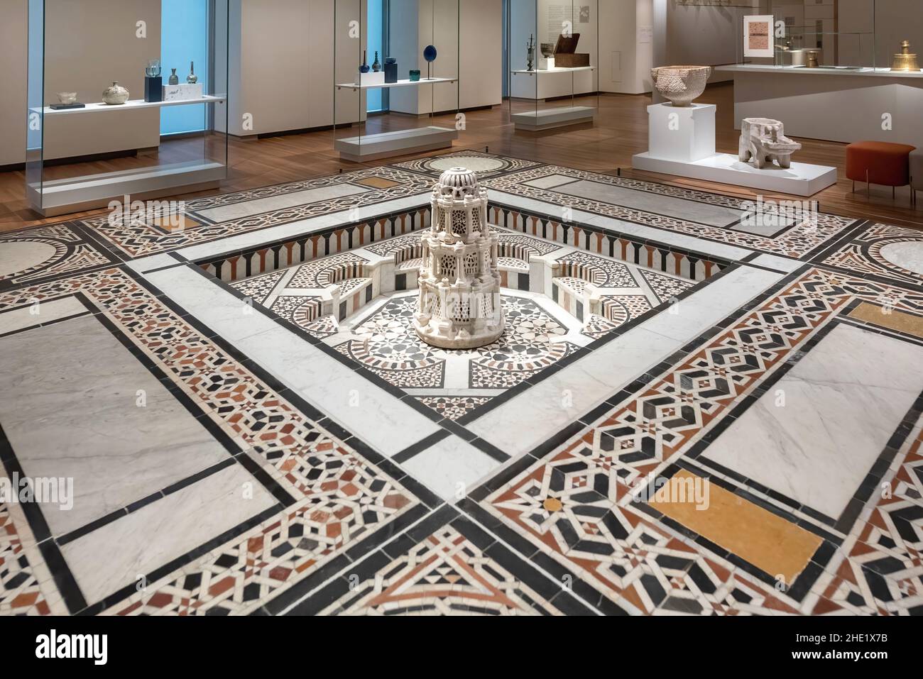 Dettaglio della galleria principale. Il Museo Aga Khan è un museo di arte islamica, arte iraniana e cultura musulmana.Gen. 8, 2022 Foto Stock