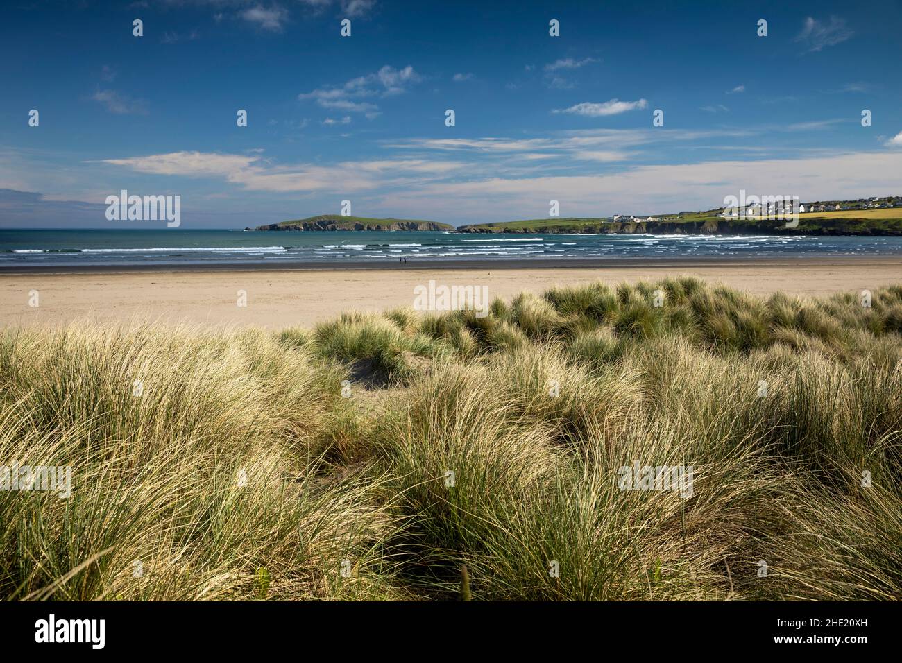 Regno Unito, Galles, Pembrokeshire, Poppit Sands, dune sull'estuario del fiume Teifi Foto Stock