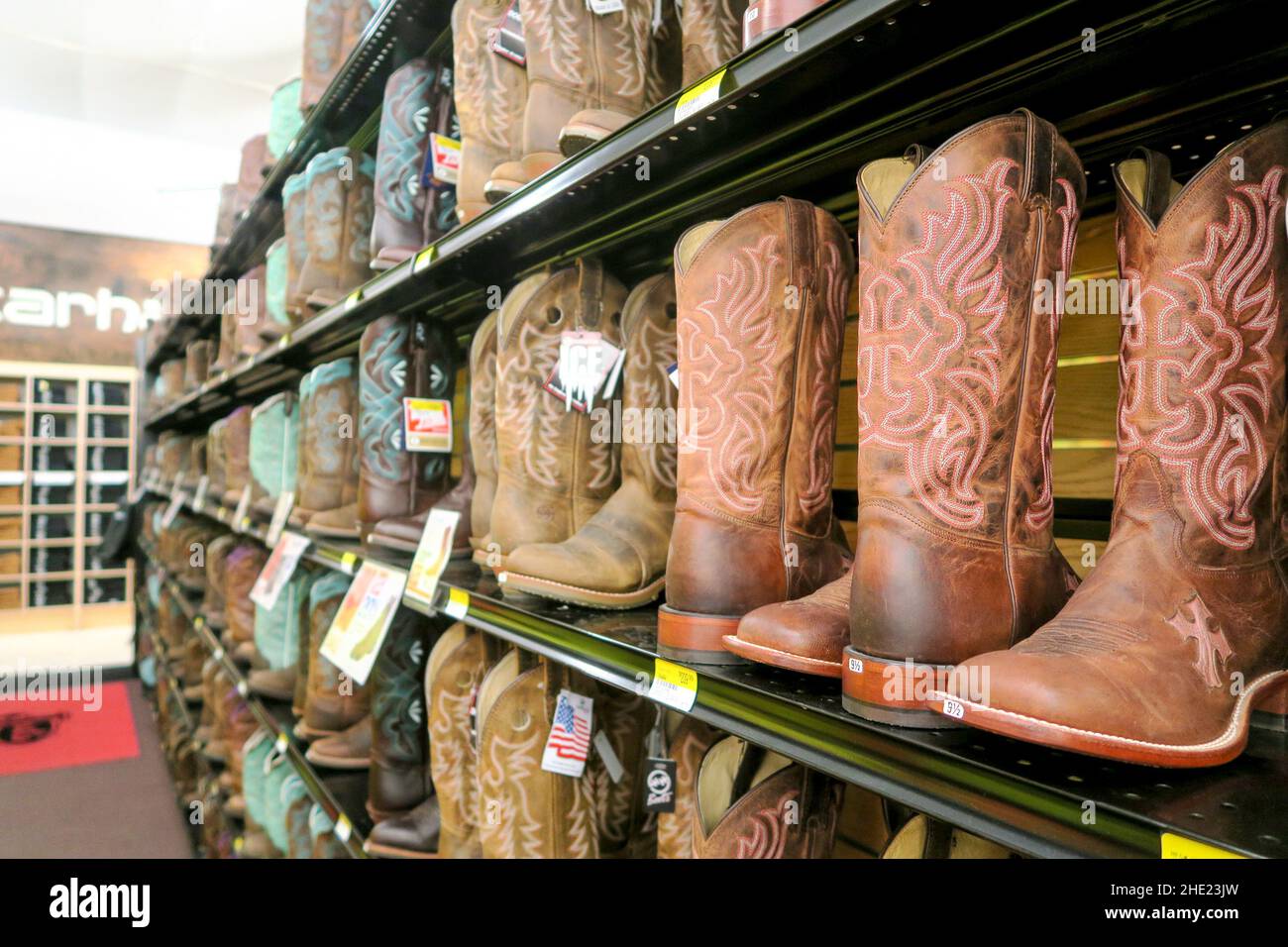 Ranch Gear in vendita, Western Outfitters Store, USA Foto Stock