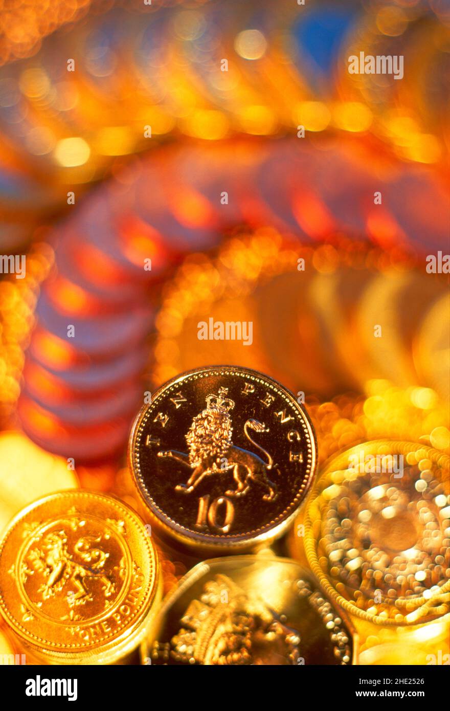 Regno Unito, valuta, monete, Foto Stock
