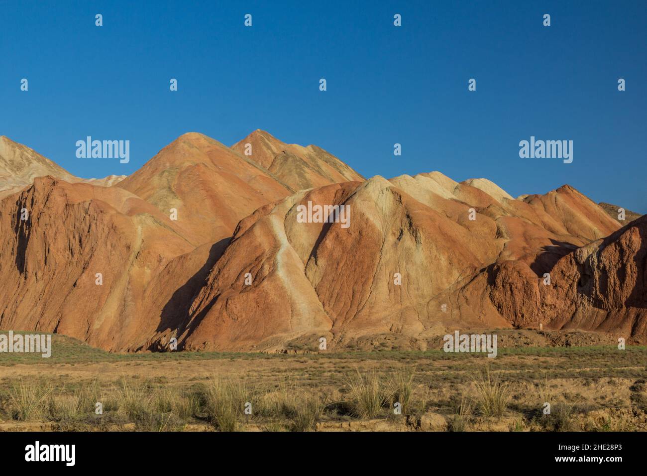 Rainbow Mountains of Zhangye Danxia National Geopark, provincia di Gansu, Cina Foto Stock