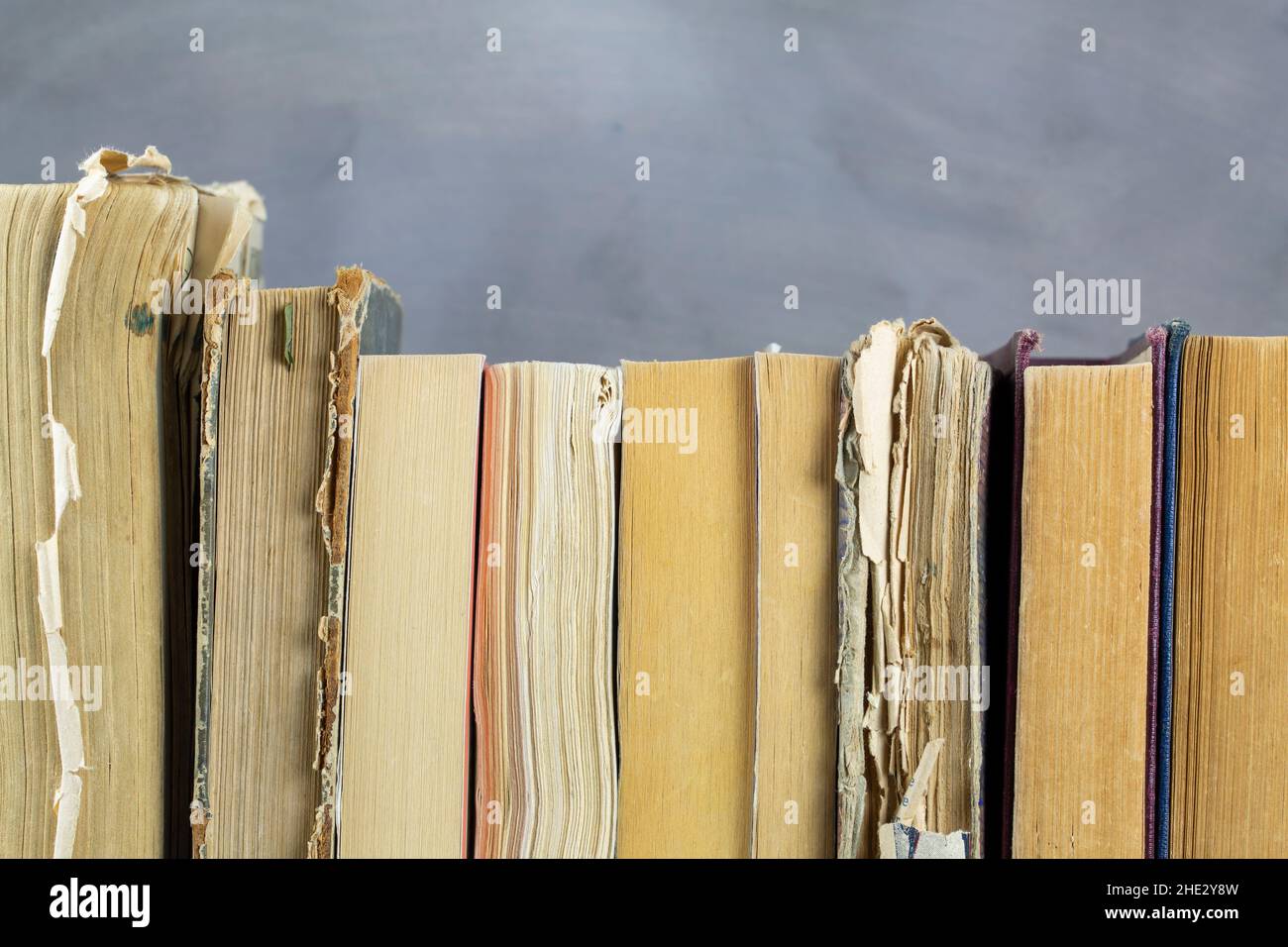 Vecchi libri sfondo, concetto di istruzione Foto Stock