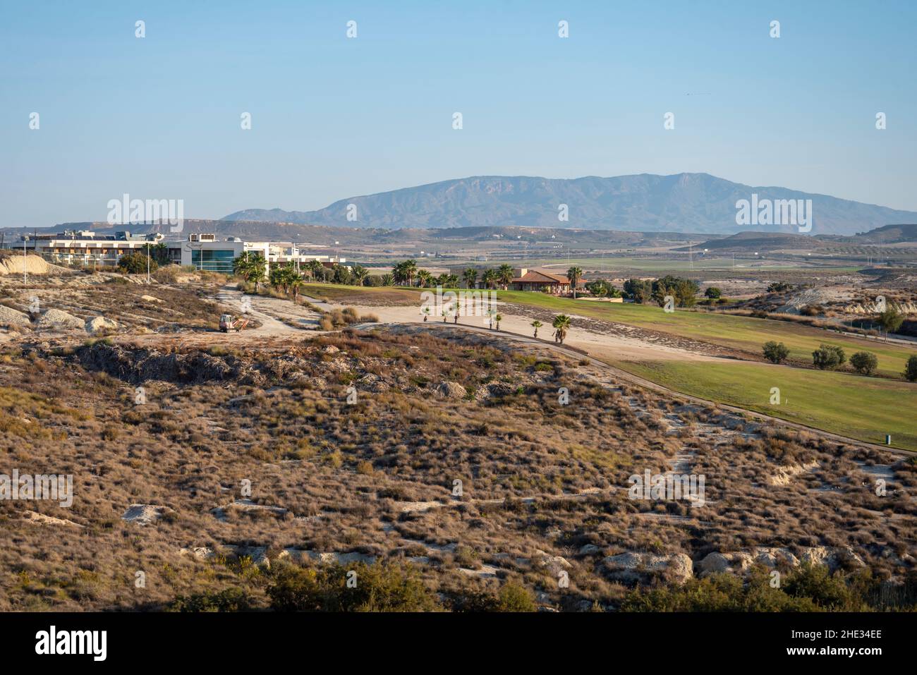 Camposol Golf, campo da golf dall'alto. Situato all'interno della città di Camposol, che è stato costruito per ed è popolare tra i visitatori inglesi ex-pat. Albergo Foto Stock