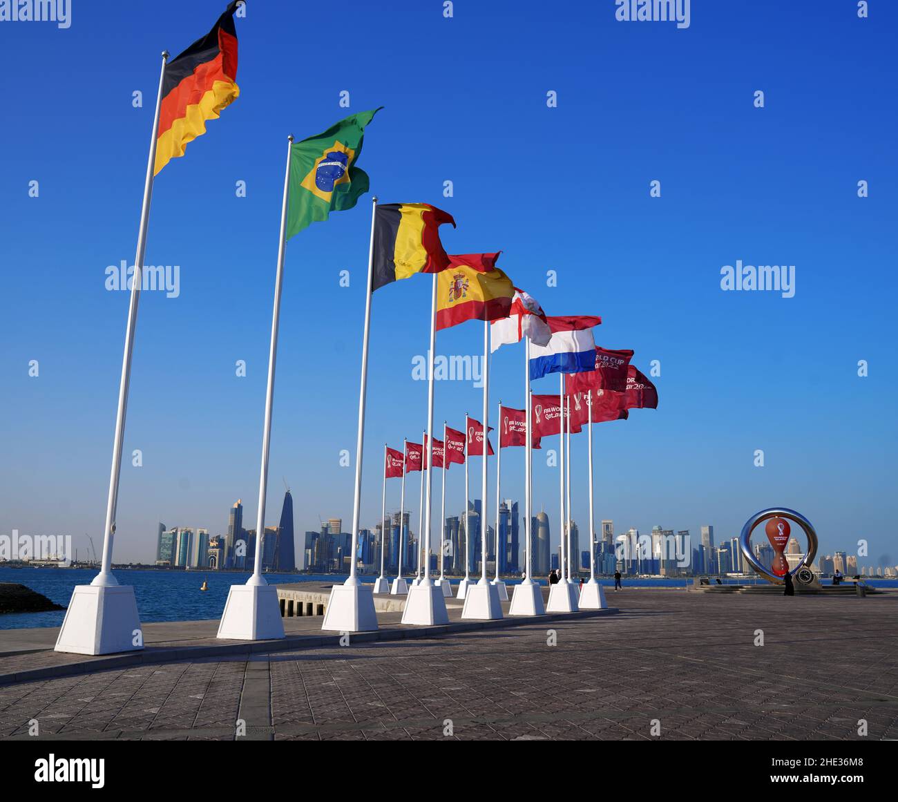 Qatar 2022 bandiera di contea partecipate Foto Stock