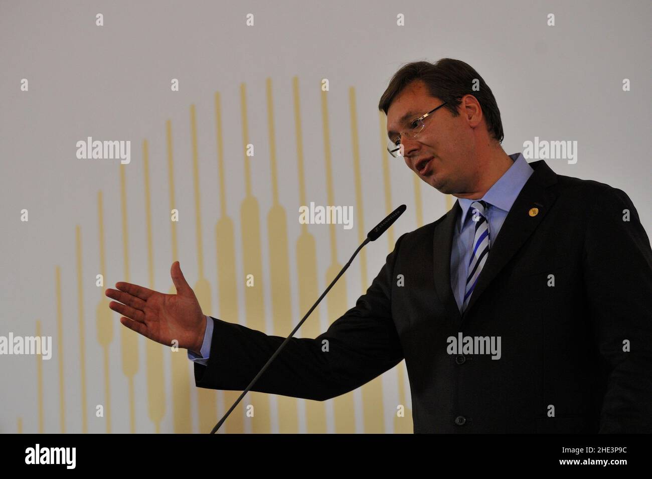 Vienna, Austria. Agosto 27, 2015. Balcani occidentali Vertice di Vienna con il primo ministro serbo Aleksandar Vucic Foto Stock