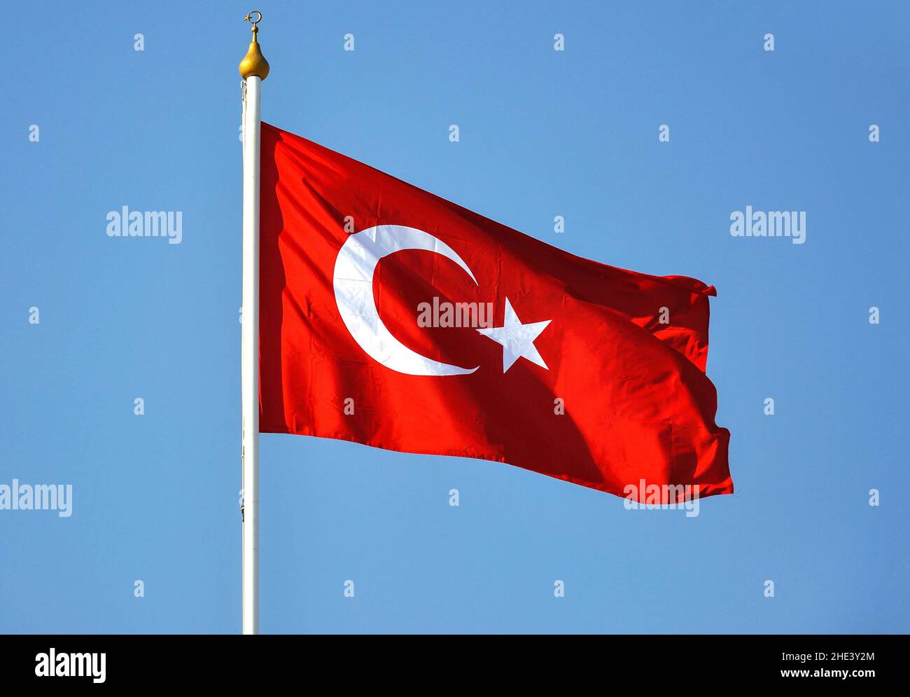 Bandiera turca, Marmaris, Datca Peninsula, Mulga, Turchia Foto Stock