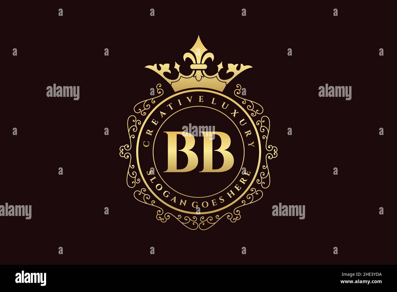 BB Initial Letter Luxury calligraphic femminile floreale a mano disegnato araldico monogramma antico vintage stile lusso logo design Premium Illustrazione Vettoriale