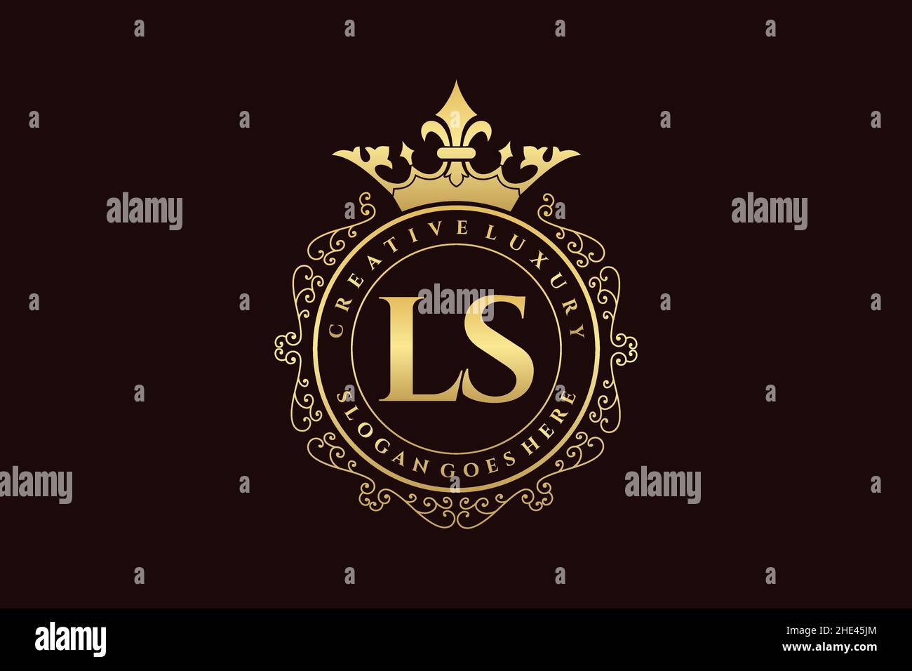 LS Initial Letter Luxury calligraphic femminile floreale a mano disegnato araldico monogramma antico vintage stile lusso logo design Premium Illustrazione Vettoriale