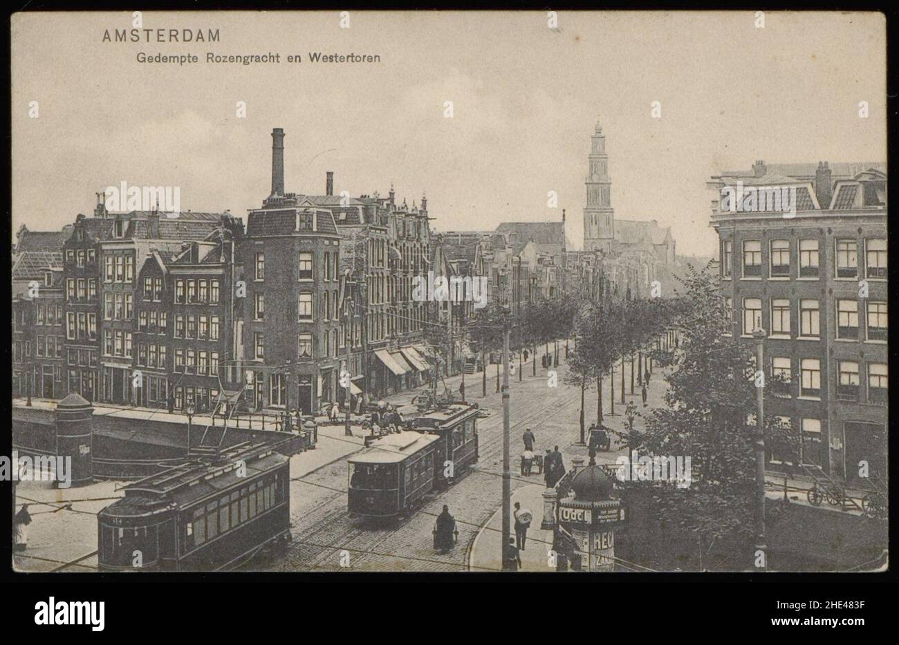 Rozengracht vanaf de Marnixstraat Met op de voorgrond de Lijnbaansgracht, Foto Stock