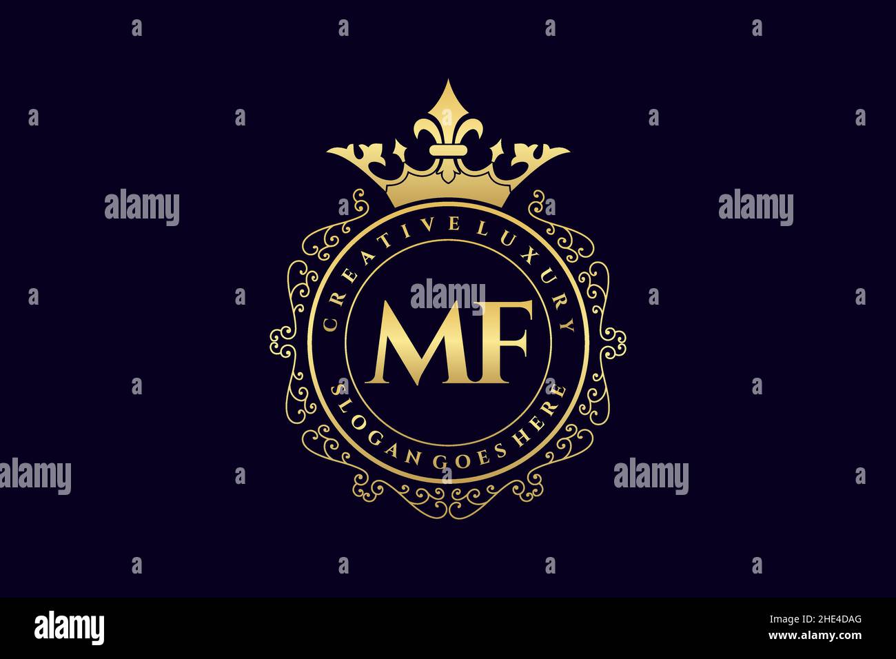 MF Initial Letter calligrafica di lusso femminile floreale a mano araldica monogramma antico vintage stile lussuoso logo design Premium Illustrazione Vettoriale