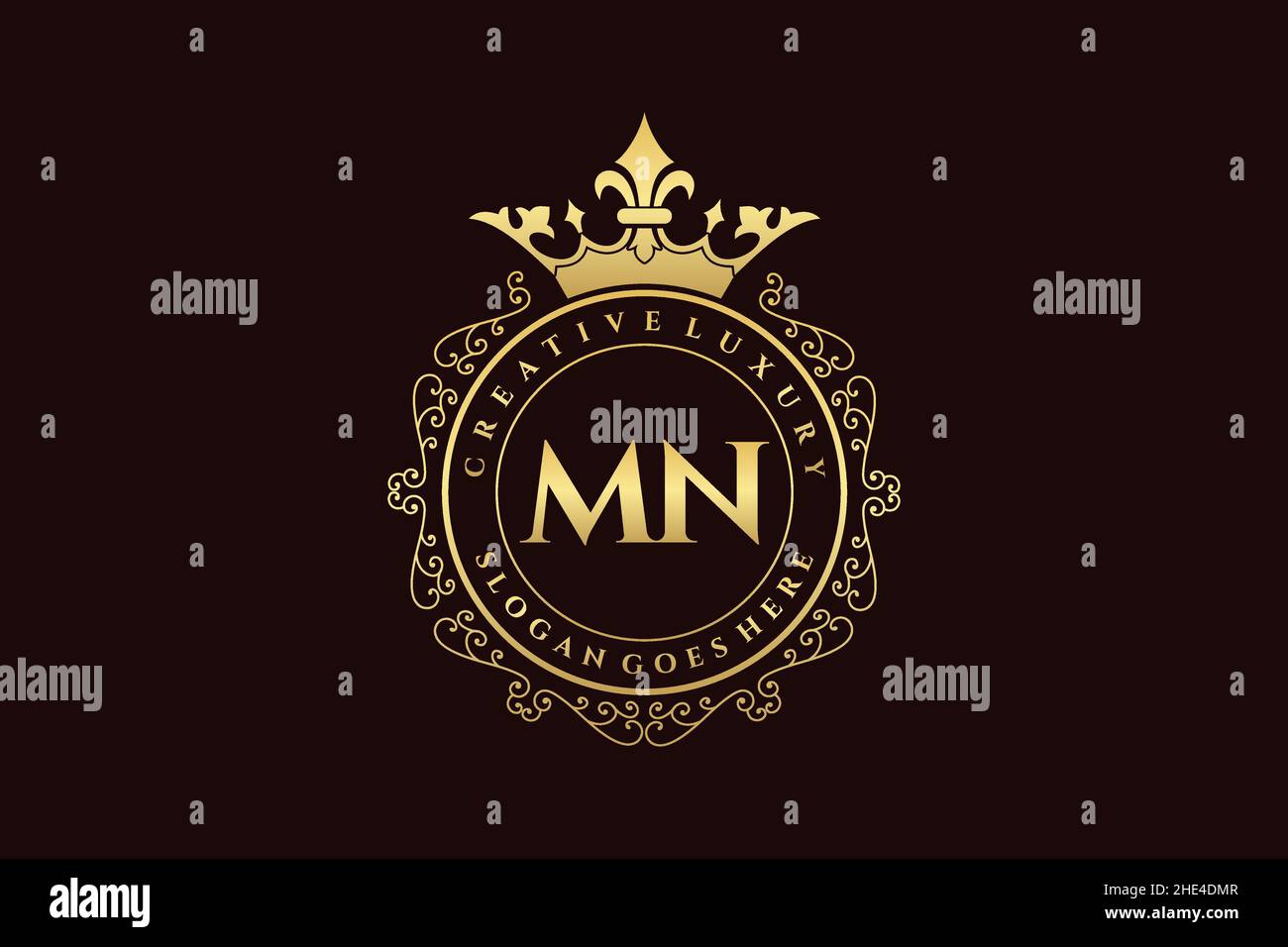 MN Initial Letter calligrafica di lusso femminile floreale a mano trafilato araldico monogramma antico vintage stile lusso logo design Premium Illustrazione Vettoriale