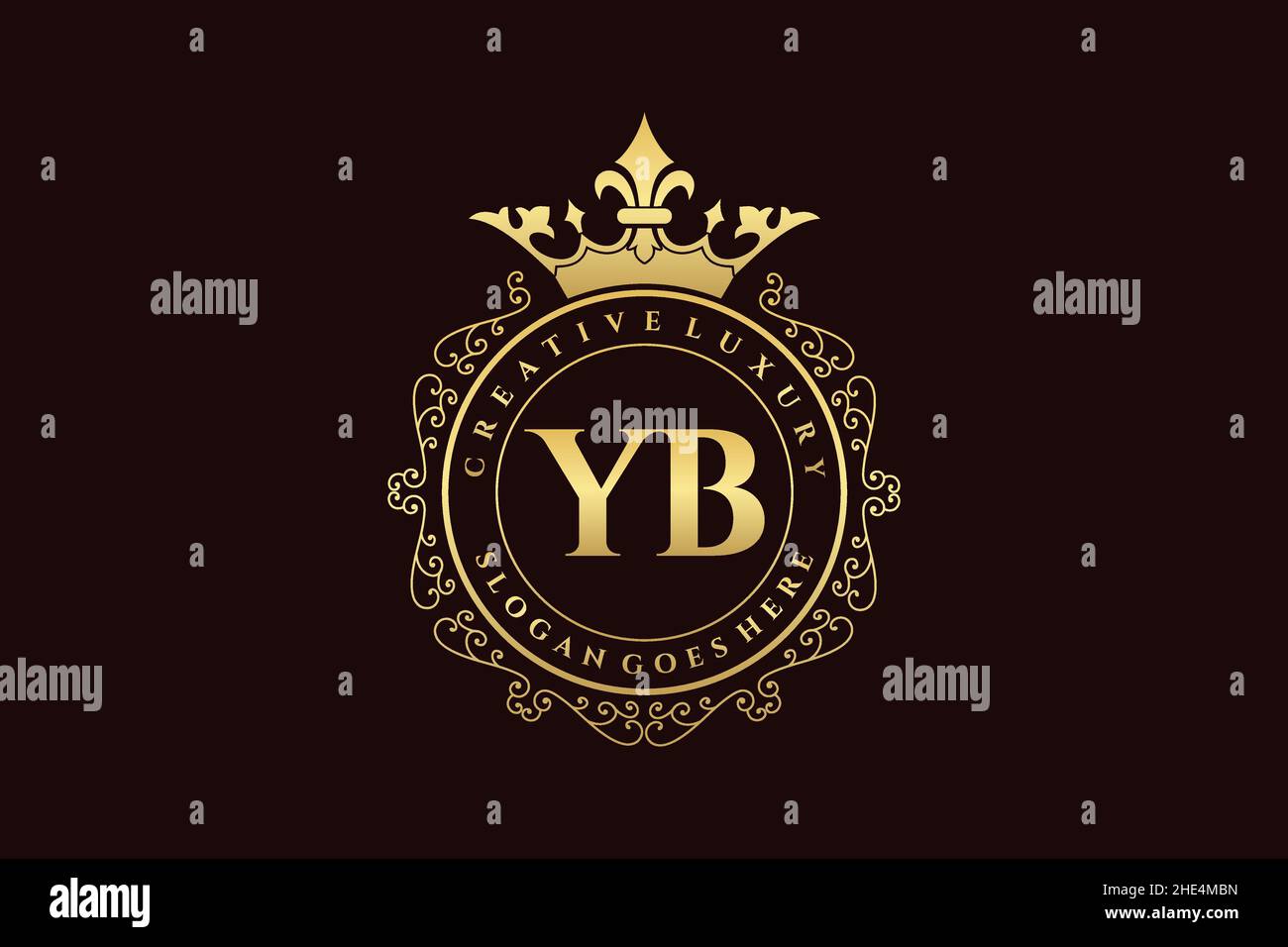 YB Initial Letter Luxury calligraphic femminile floreale a mano disegnato araldico monogramma antico vintage stile lusso logo design Premium Illustrazione Vettoriale
