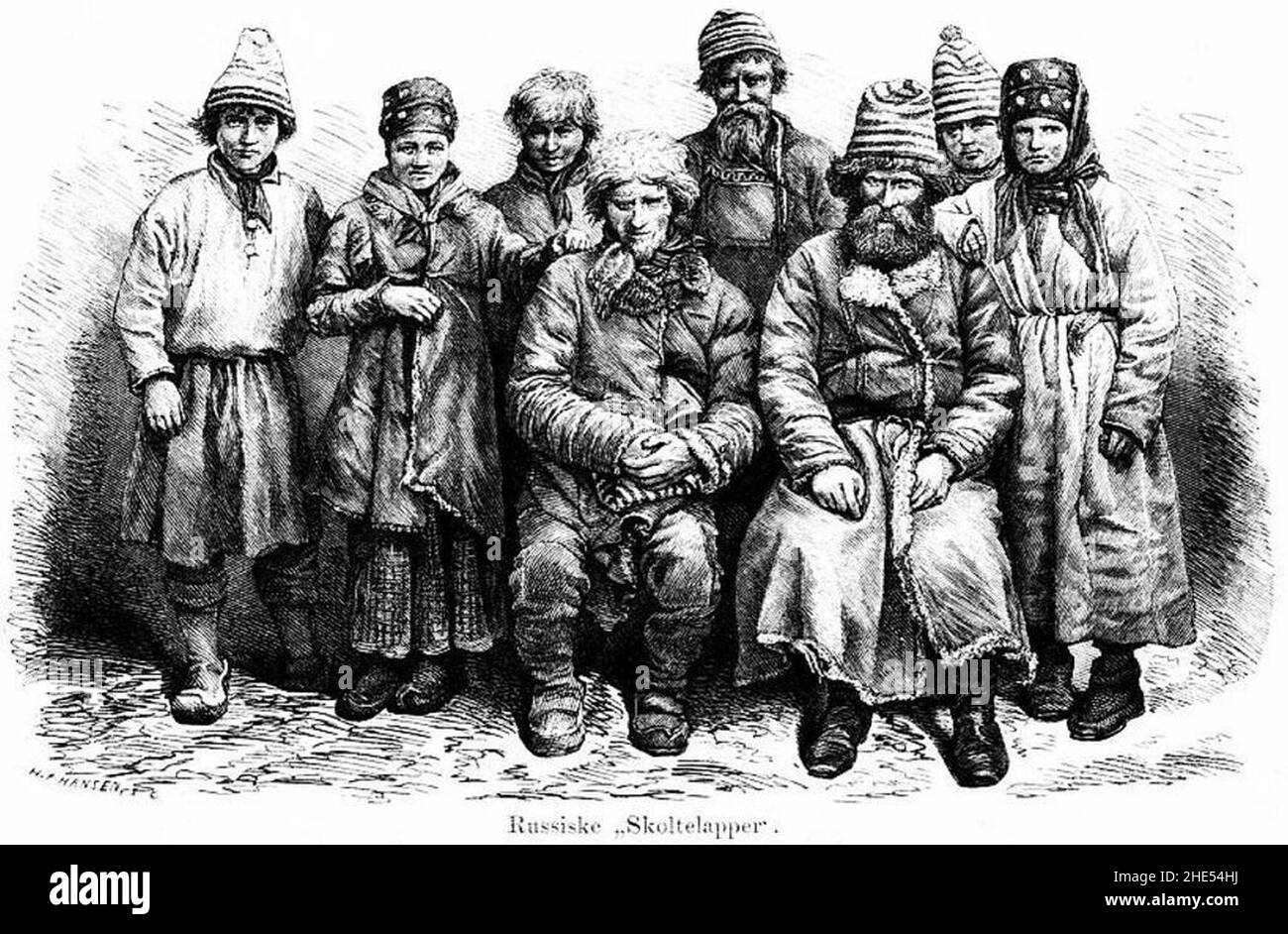 Russo Skolt Sami dopo Foto 1871. Foto Stock