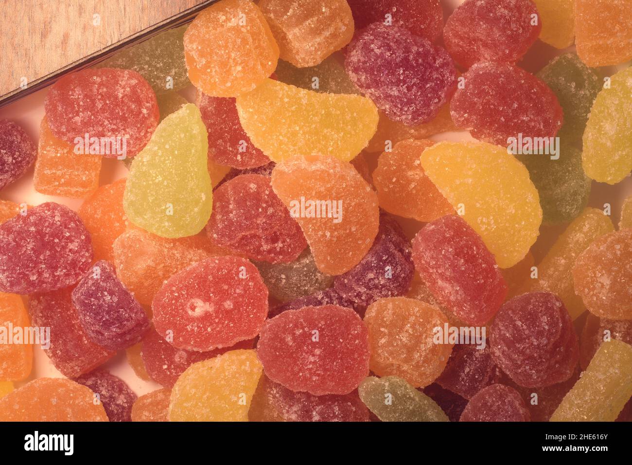 Caramelle di frutta gelatine assortite Foto Stock