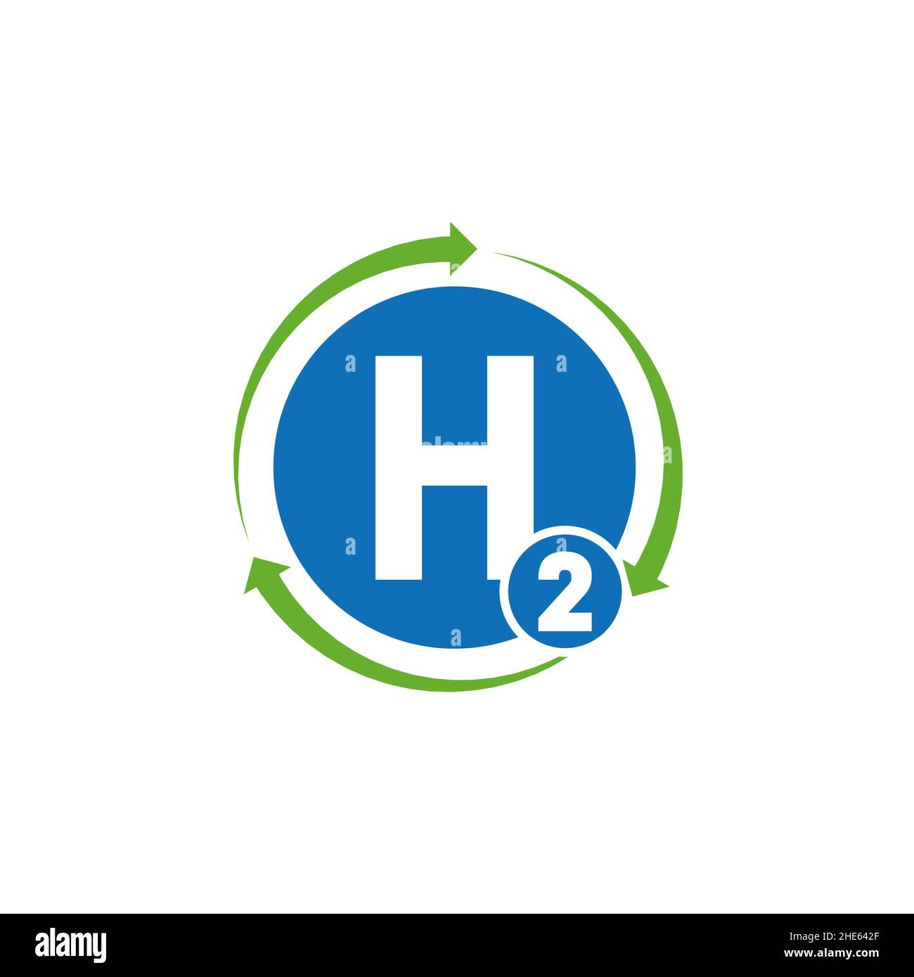 riciclare freccia idrogeno logo concetto di design. Illustrazione Vettoriale