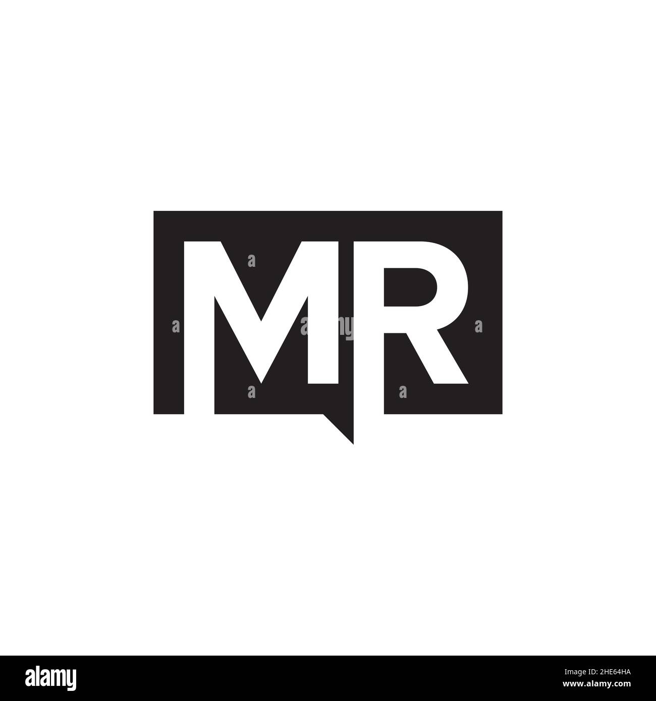 Vettore di disegno del logo MR a lettera quadrata. Illustrazione Vettoriale