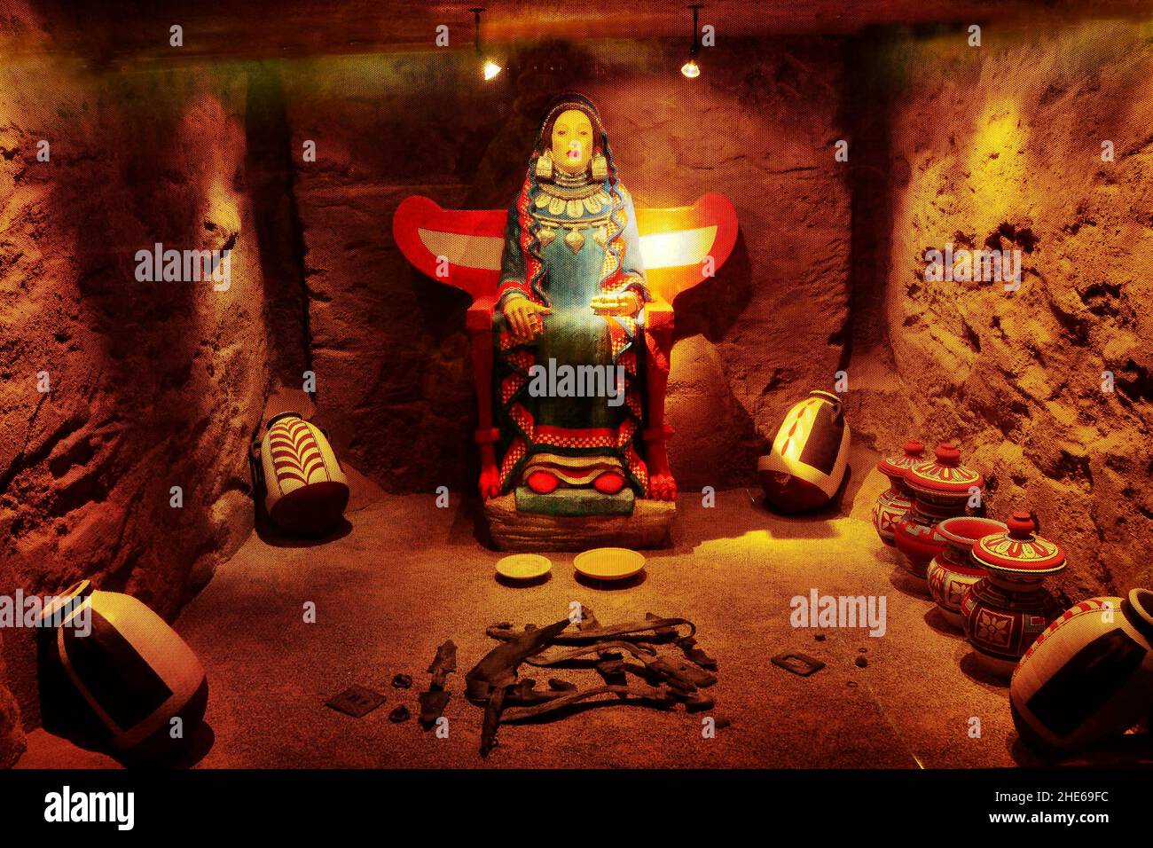 Dama de Baza, scultura iberica a Baza, Granada. Foto Stock