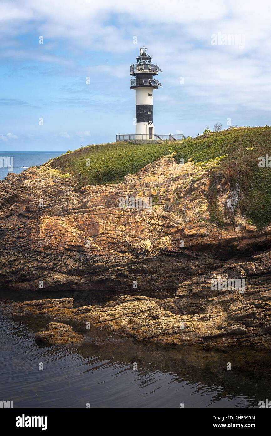 Faro Illa Pancha a Ribadeo, Lugo Foto Stock